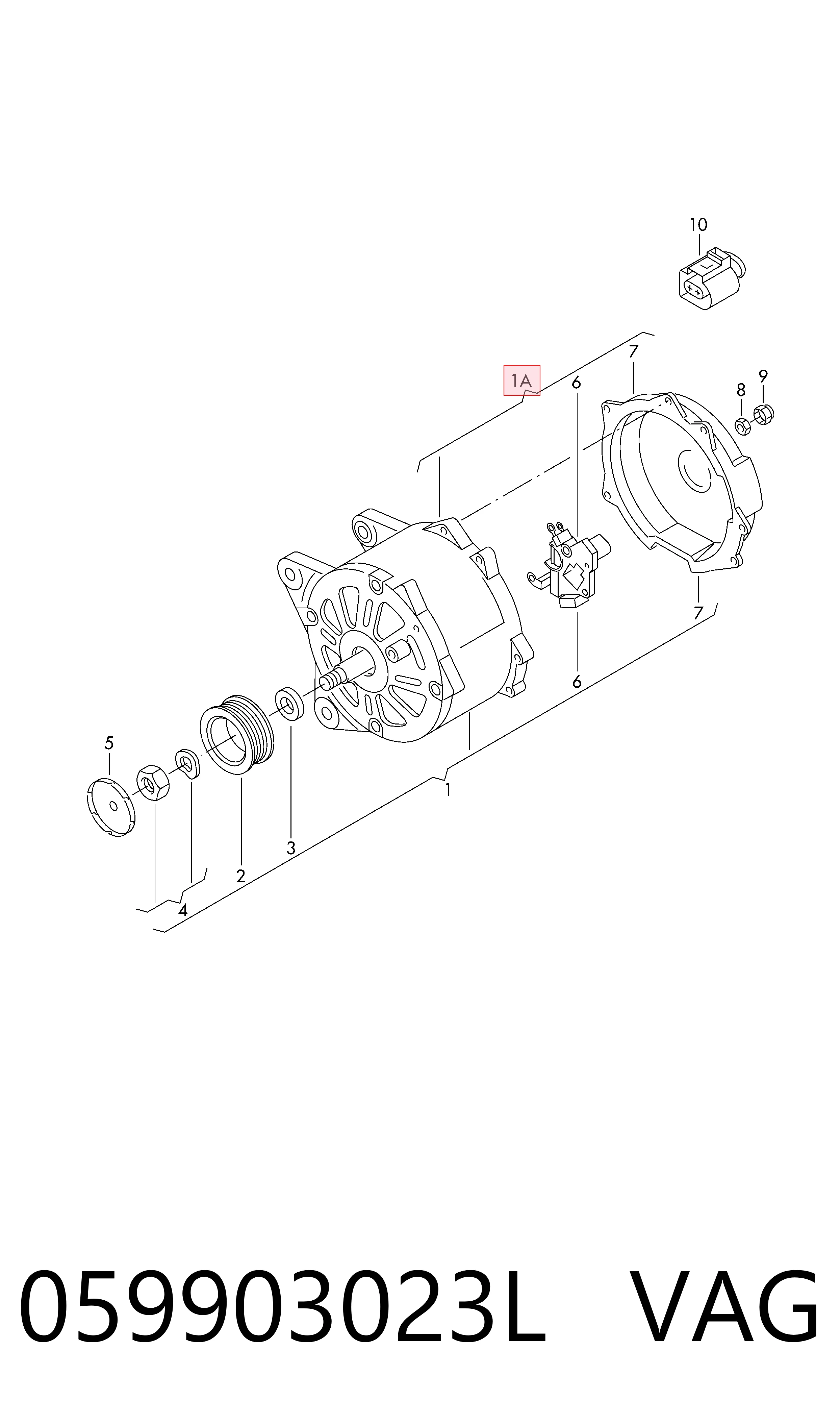 059903023L VAG Alternador de coche