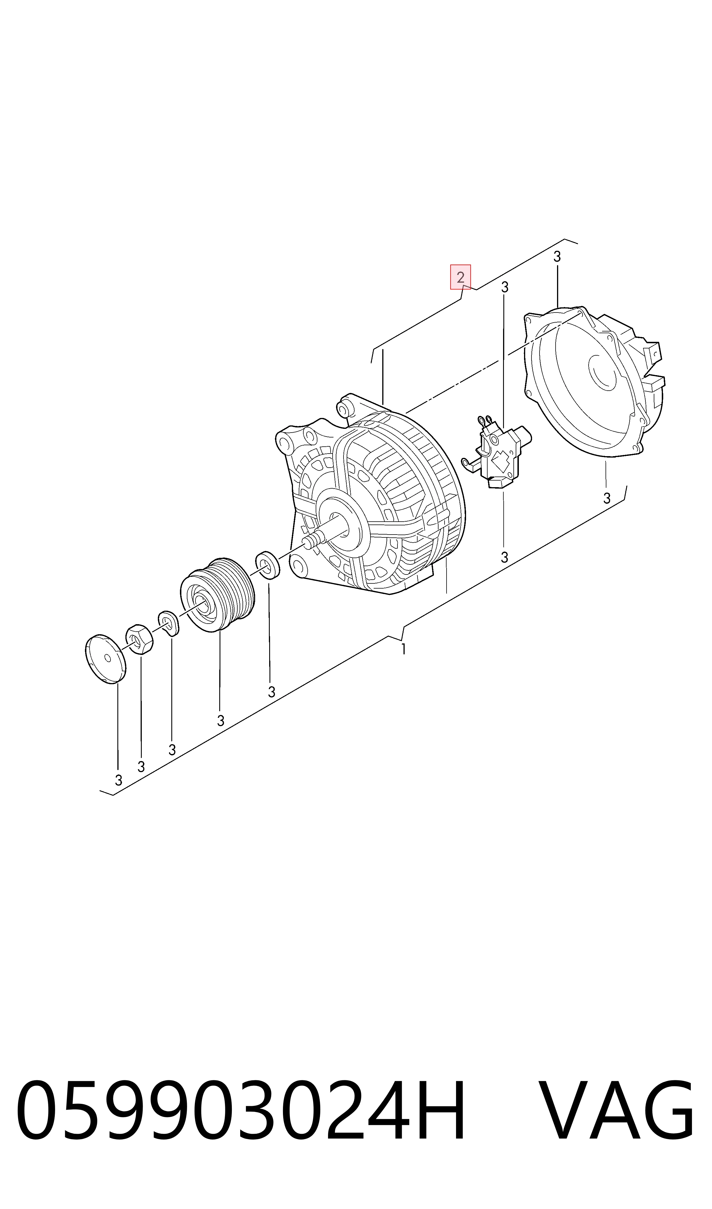 Alternador del motor VAG 059903024H precio, desde 469,90 EUR