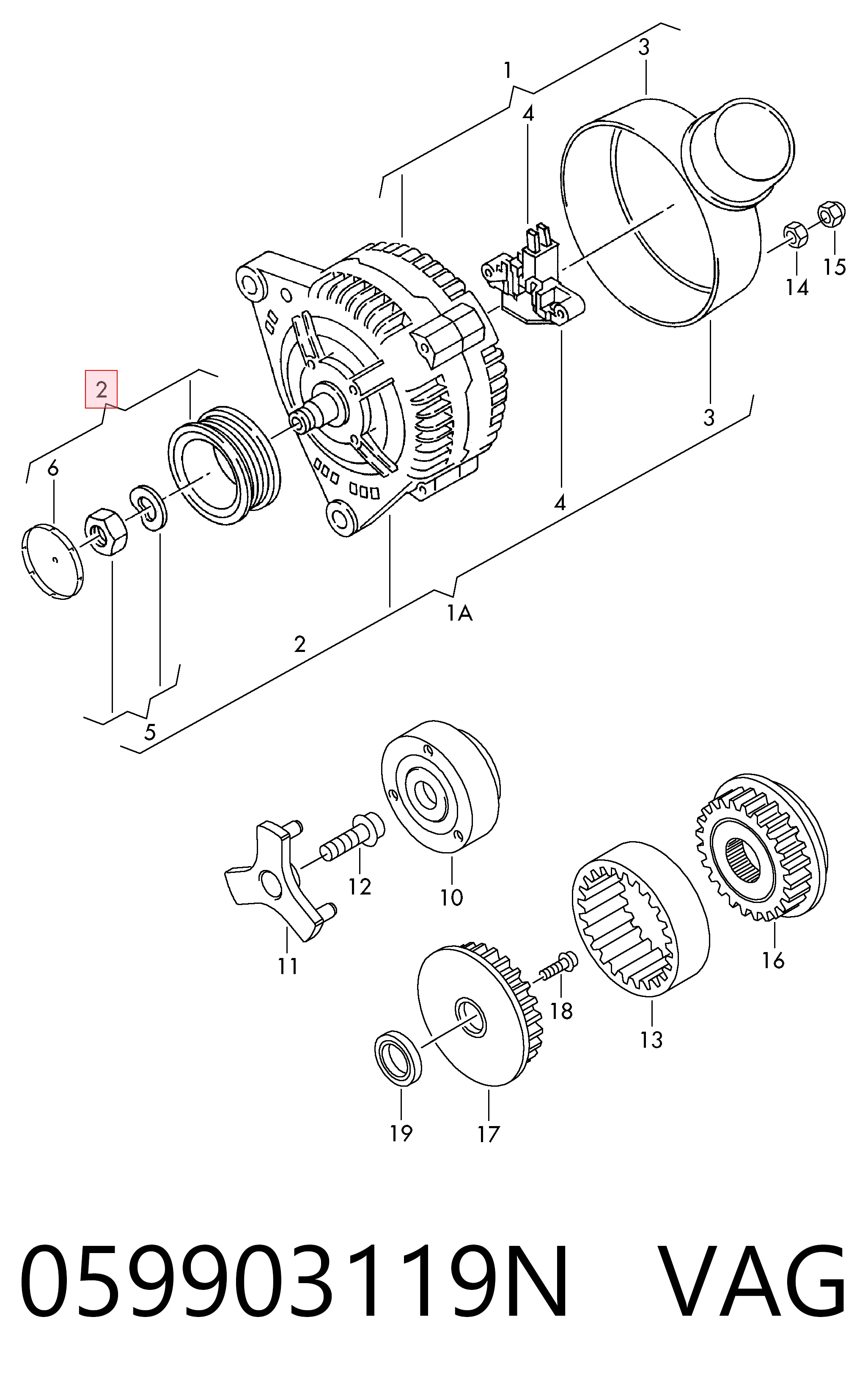 Polea de alternador para Audi A6  (4FH)