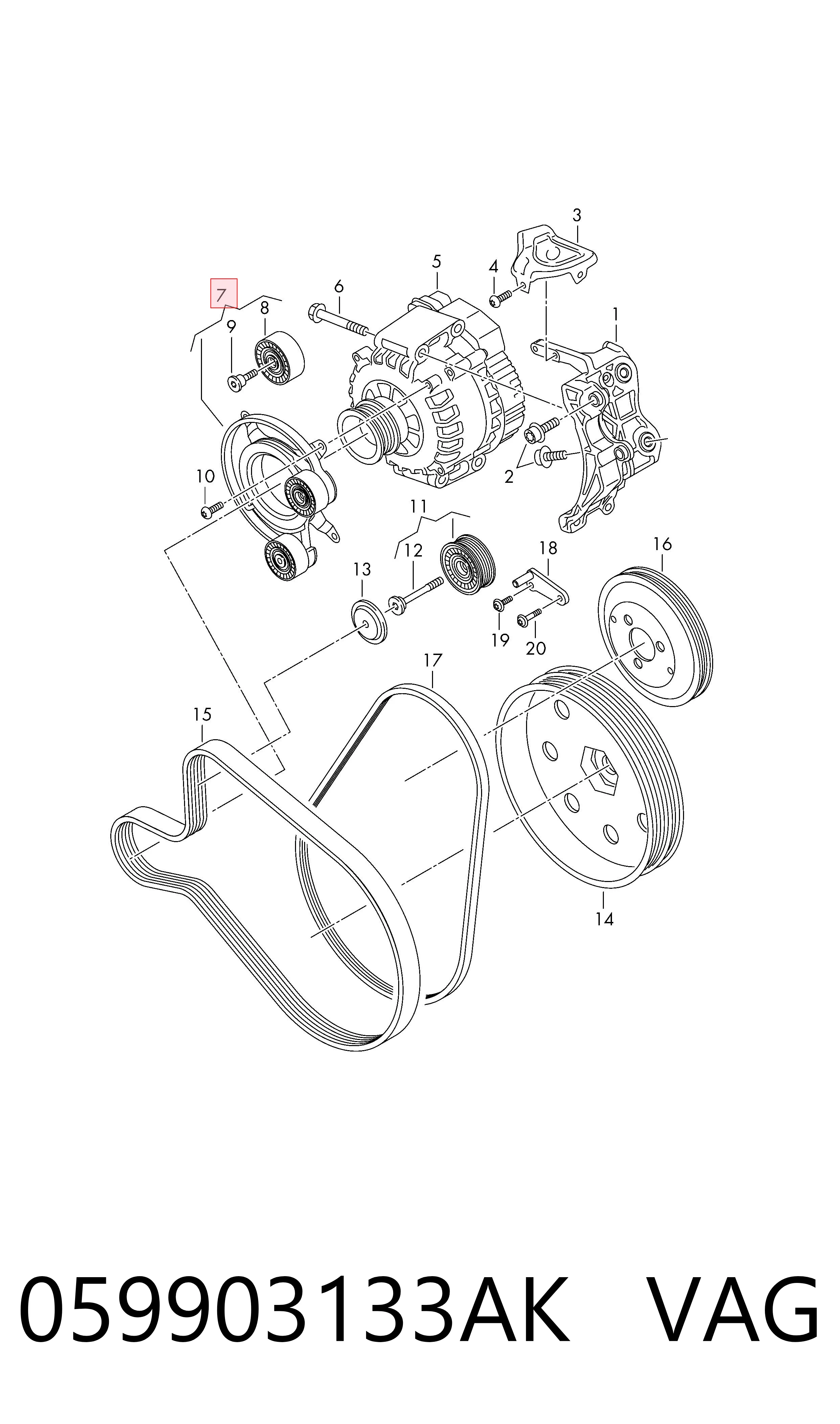 Comprar Tensor de correa poli V Audi A6 C8 4A2