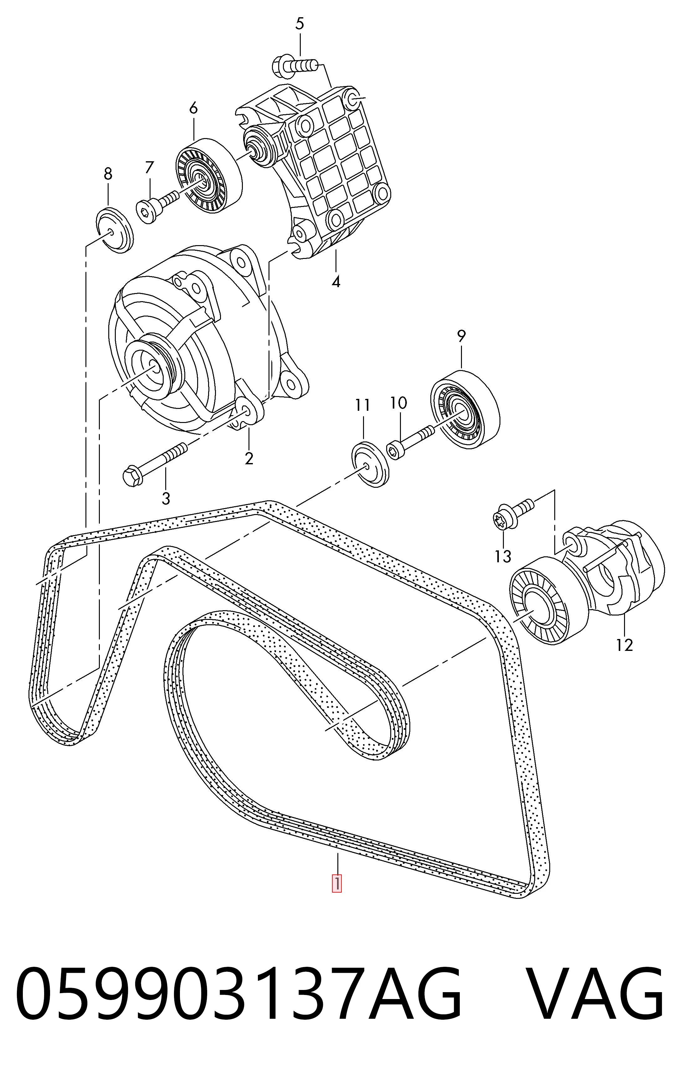 Correa de transmisión trapezoidal VAG 059903137AG precio, desde 20,93 EUR