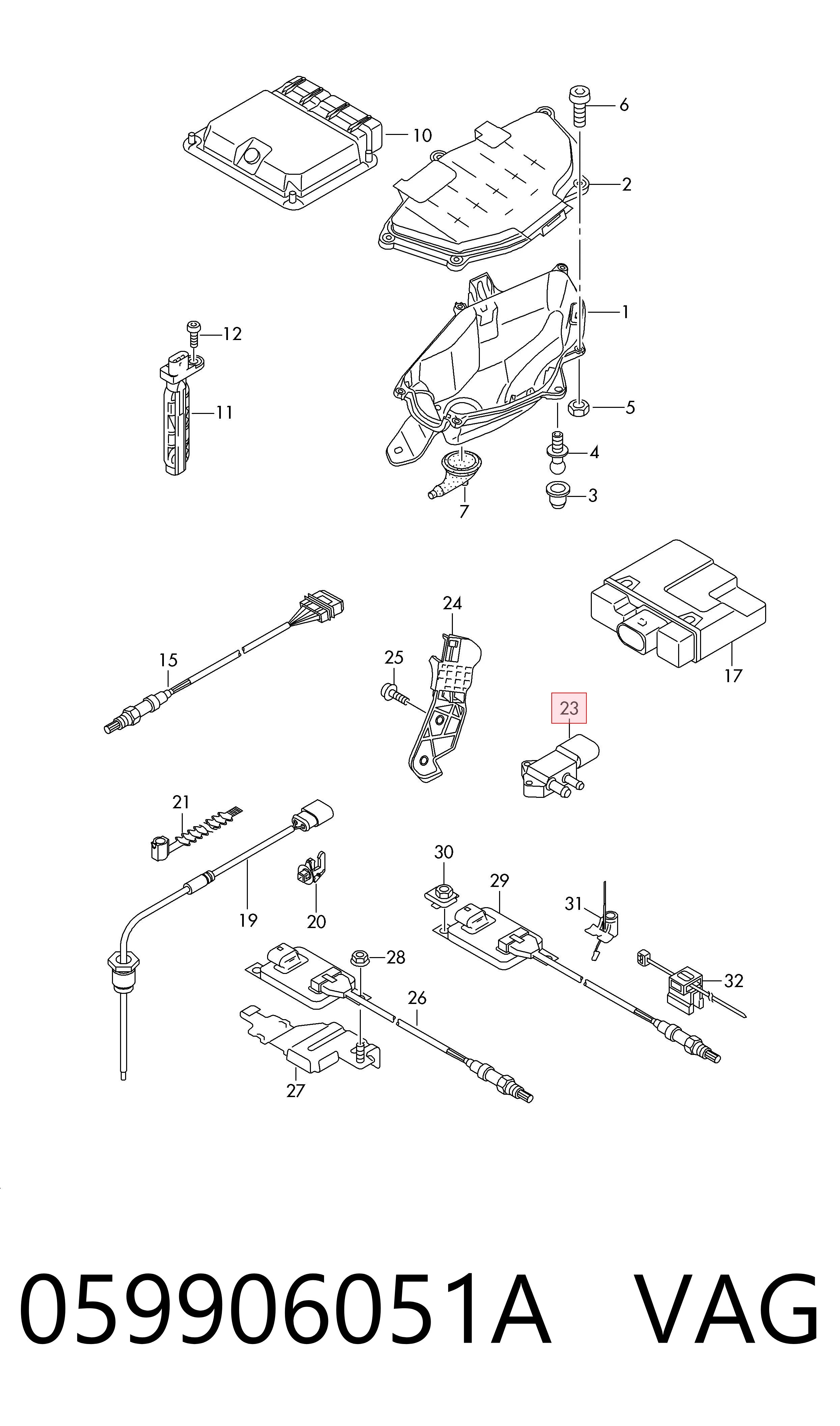 059906051A VAG Sensor, presión gas de escape