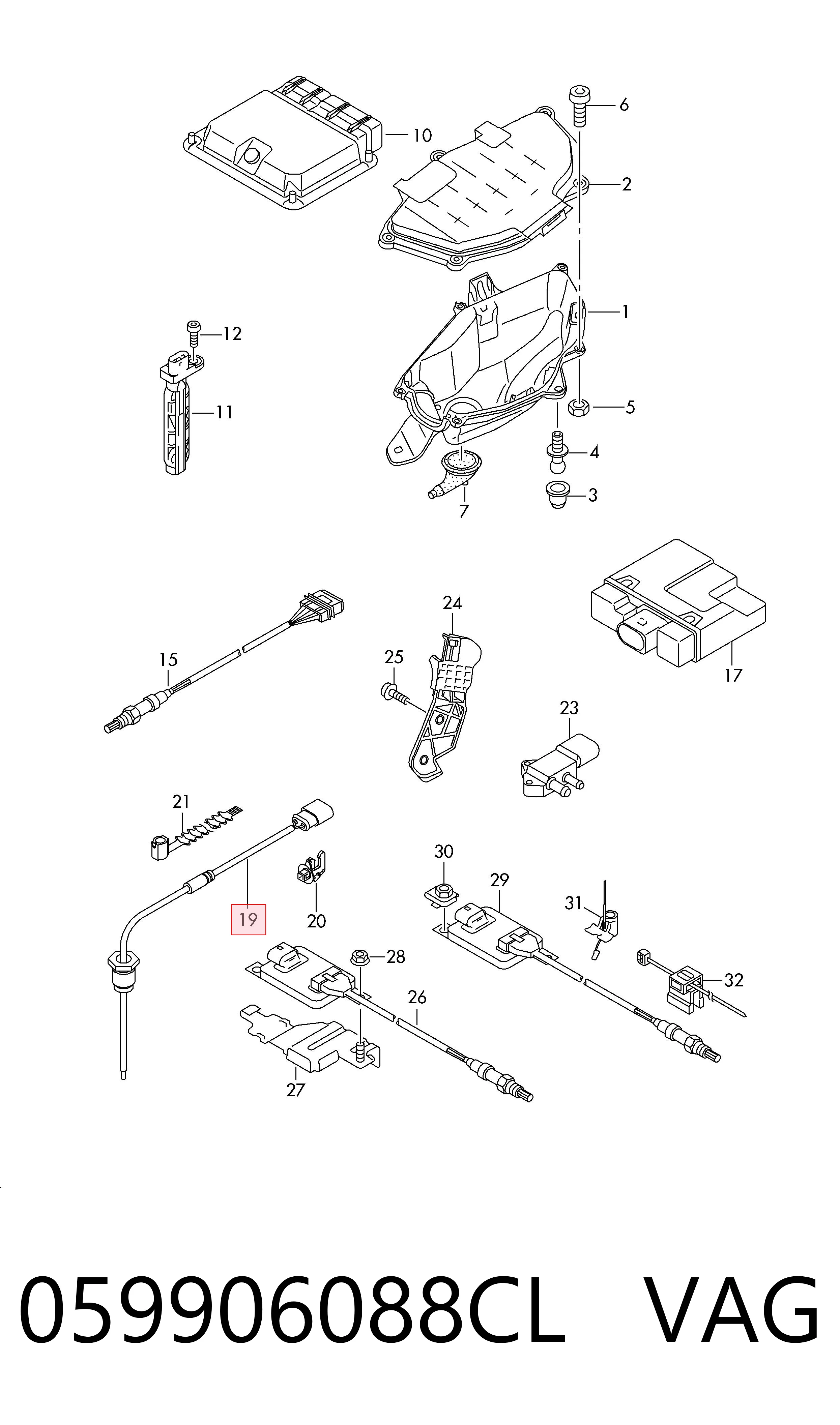 059906088CL VAG Sensor de temperatura de gases de escape antes de la turbina