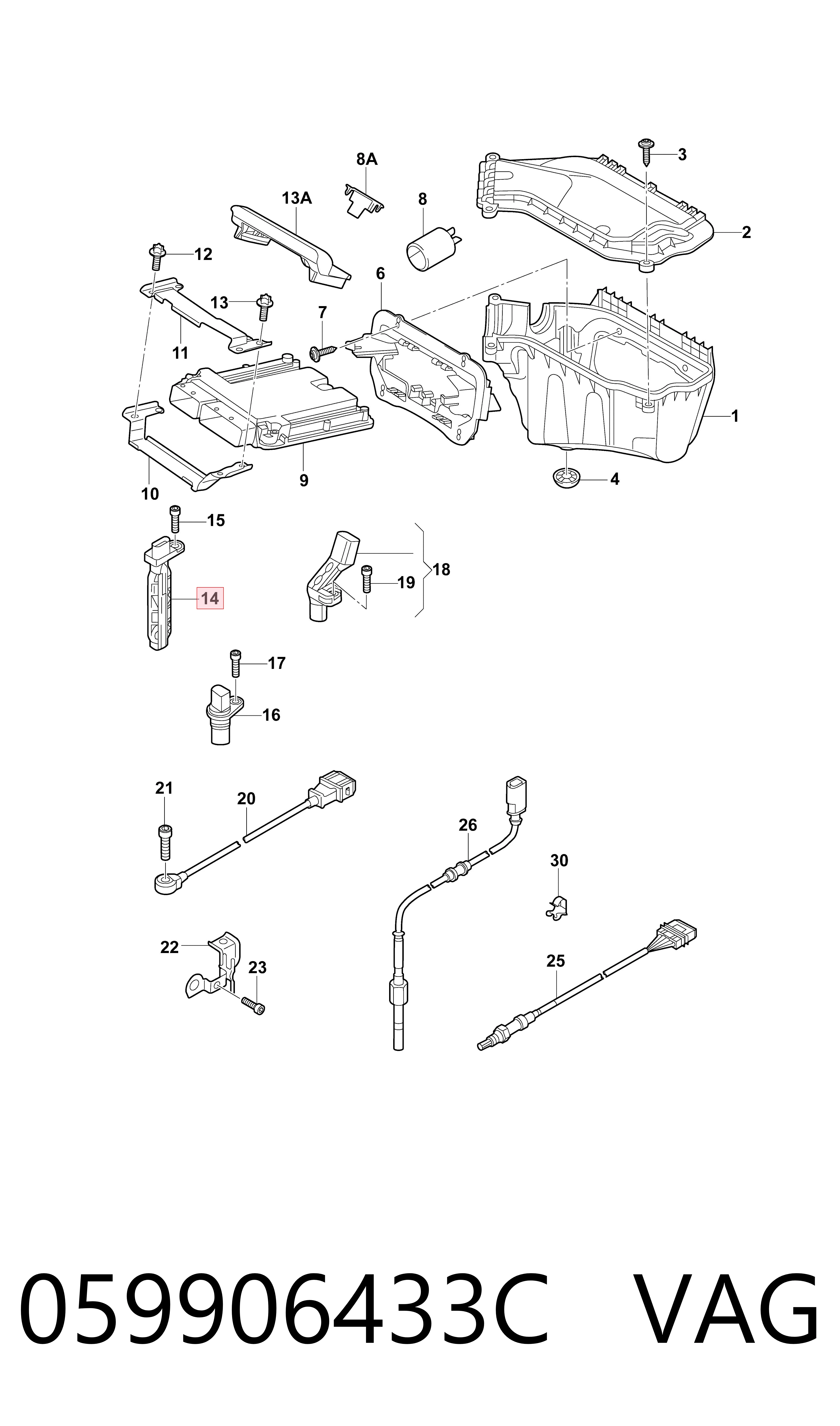 059906433C VAG Sensor de posición del cigüeñal