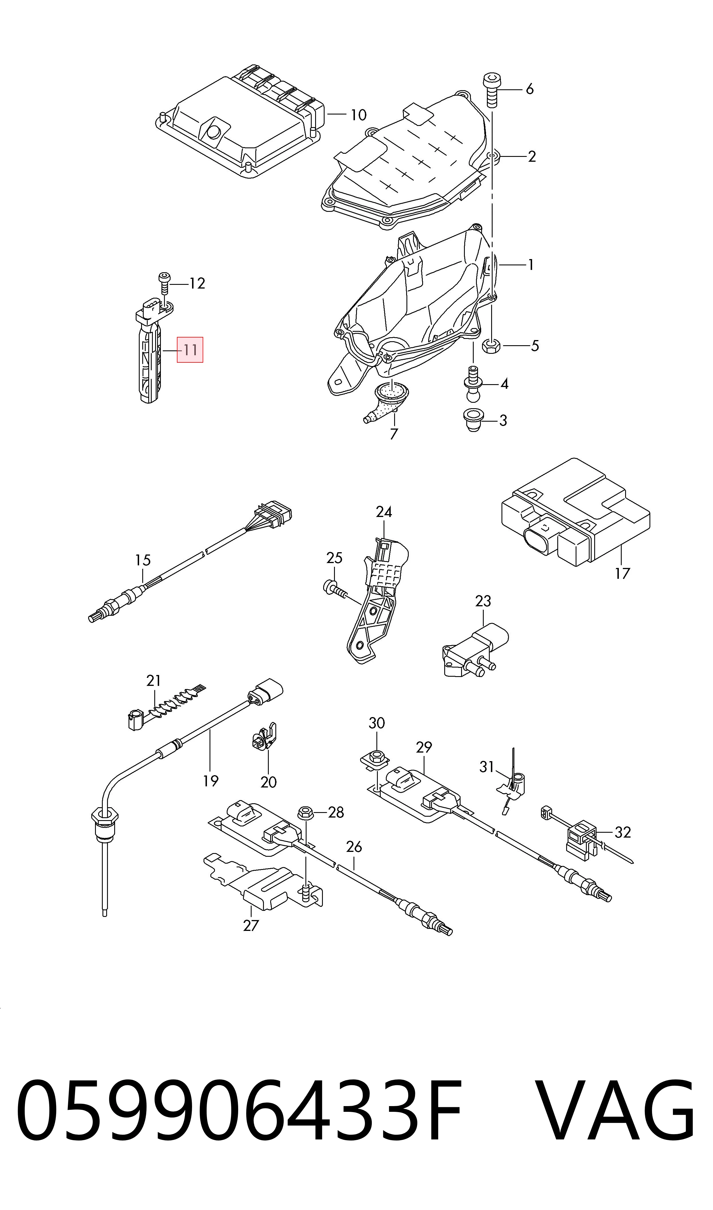 059906433F VAG Sensor de posición del cigüeñal