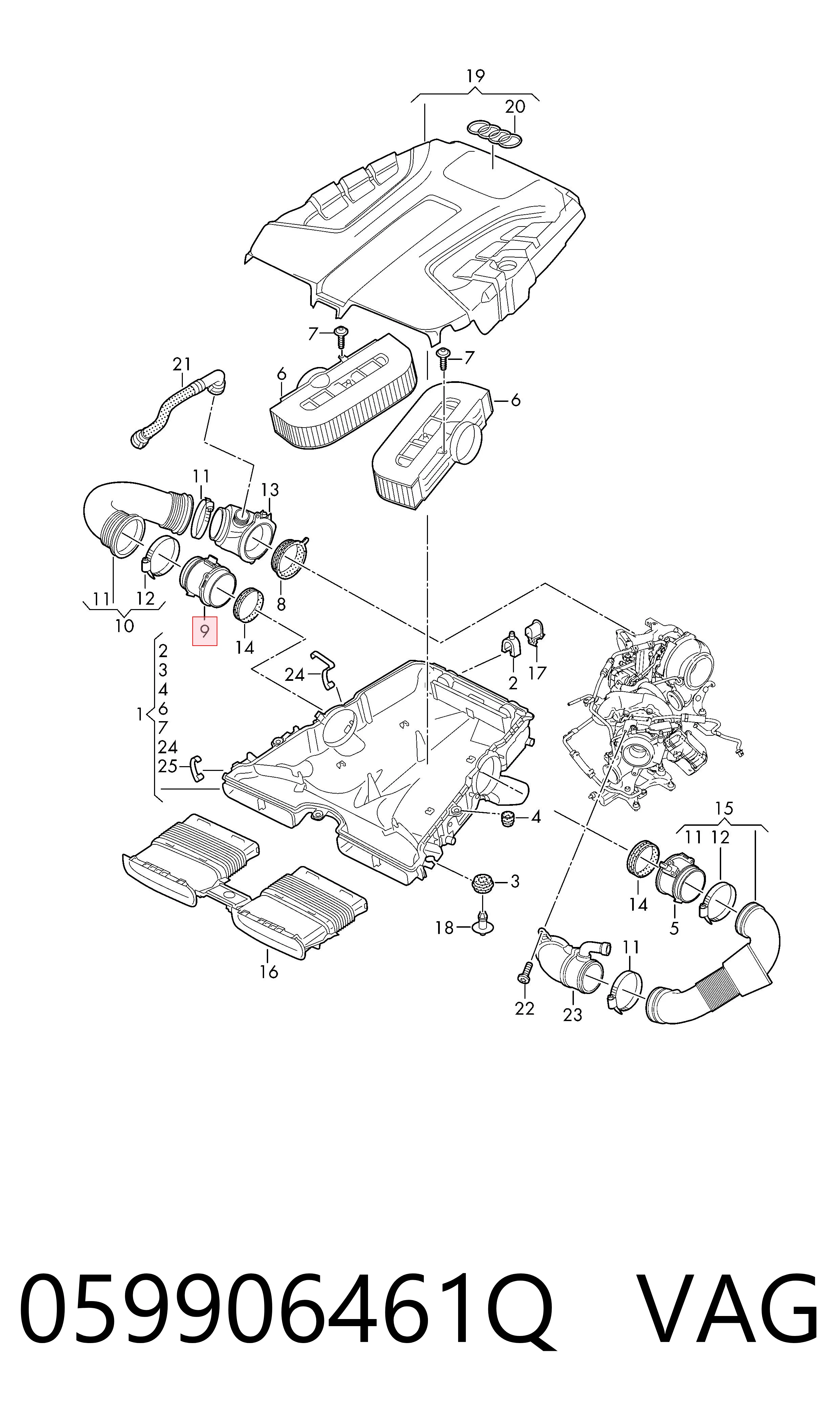 059906461Q VAG Sensor de flujo de aire
