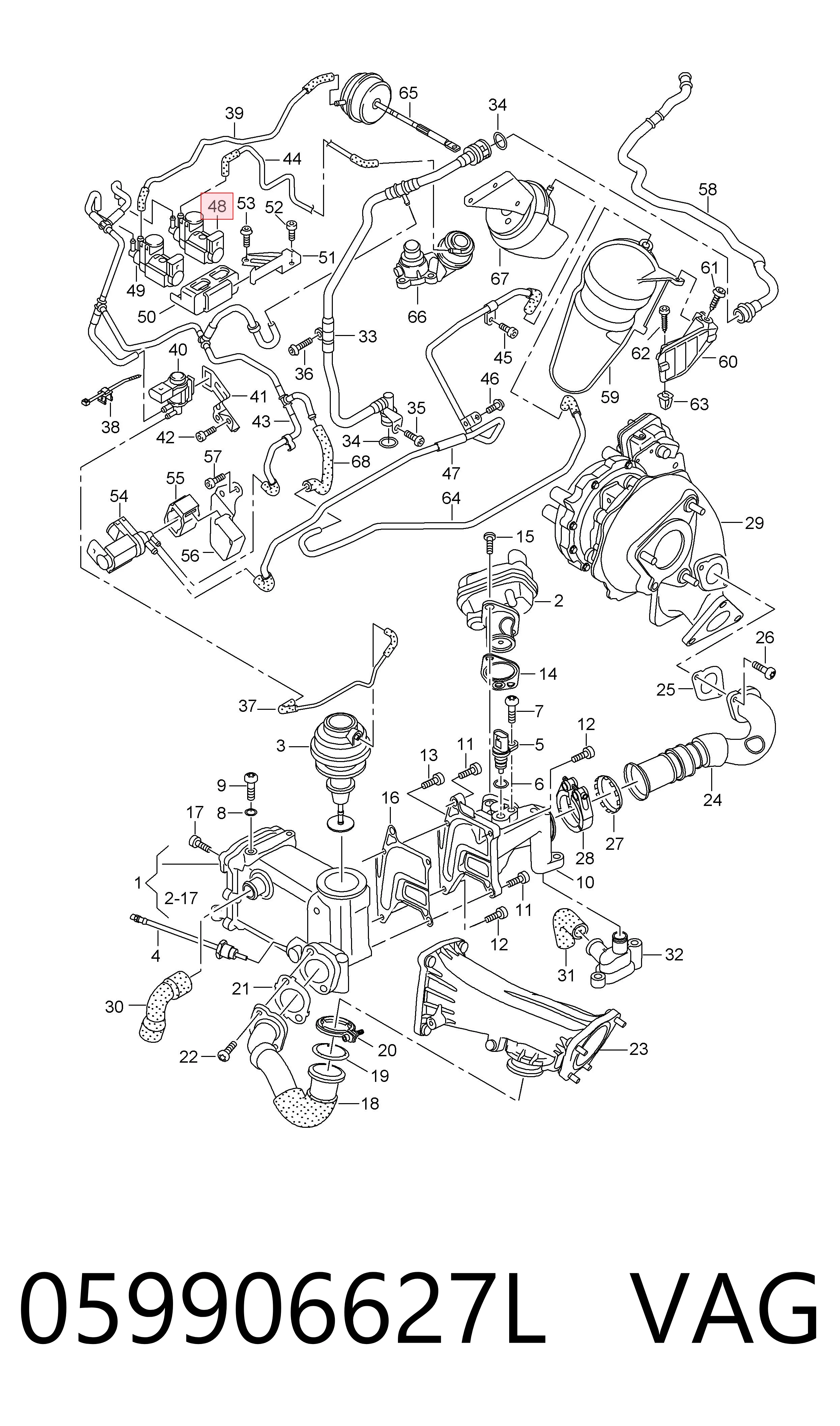 059906627L VAG Válvula solenoide de control de presión de sobrealimentación