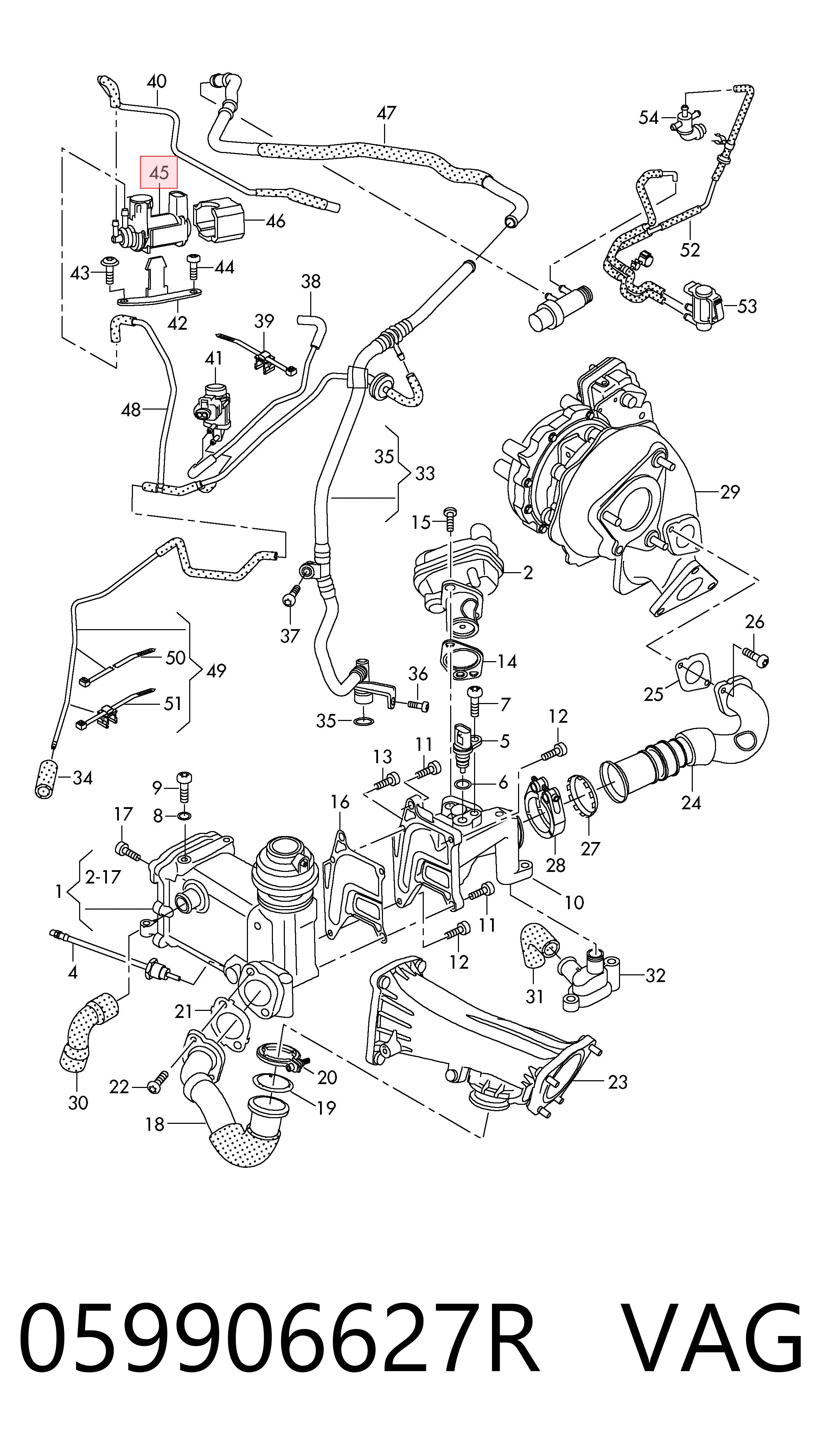 059906627R VAG Válvula solenoide de control de presión de sobrealimentación