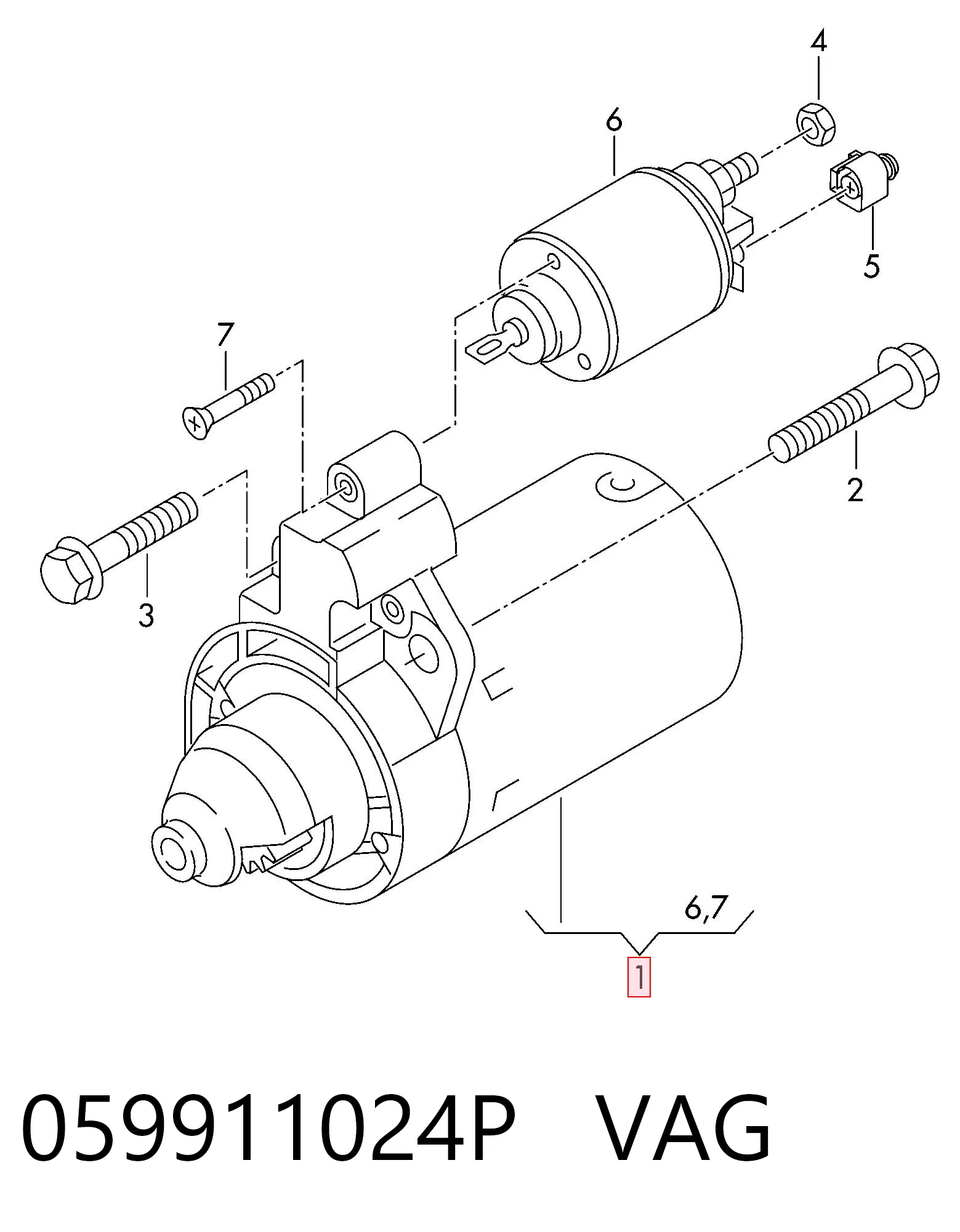 Burro de arranque  VAG 059911024P precio, desde 152,46 EUR