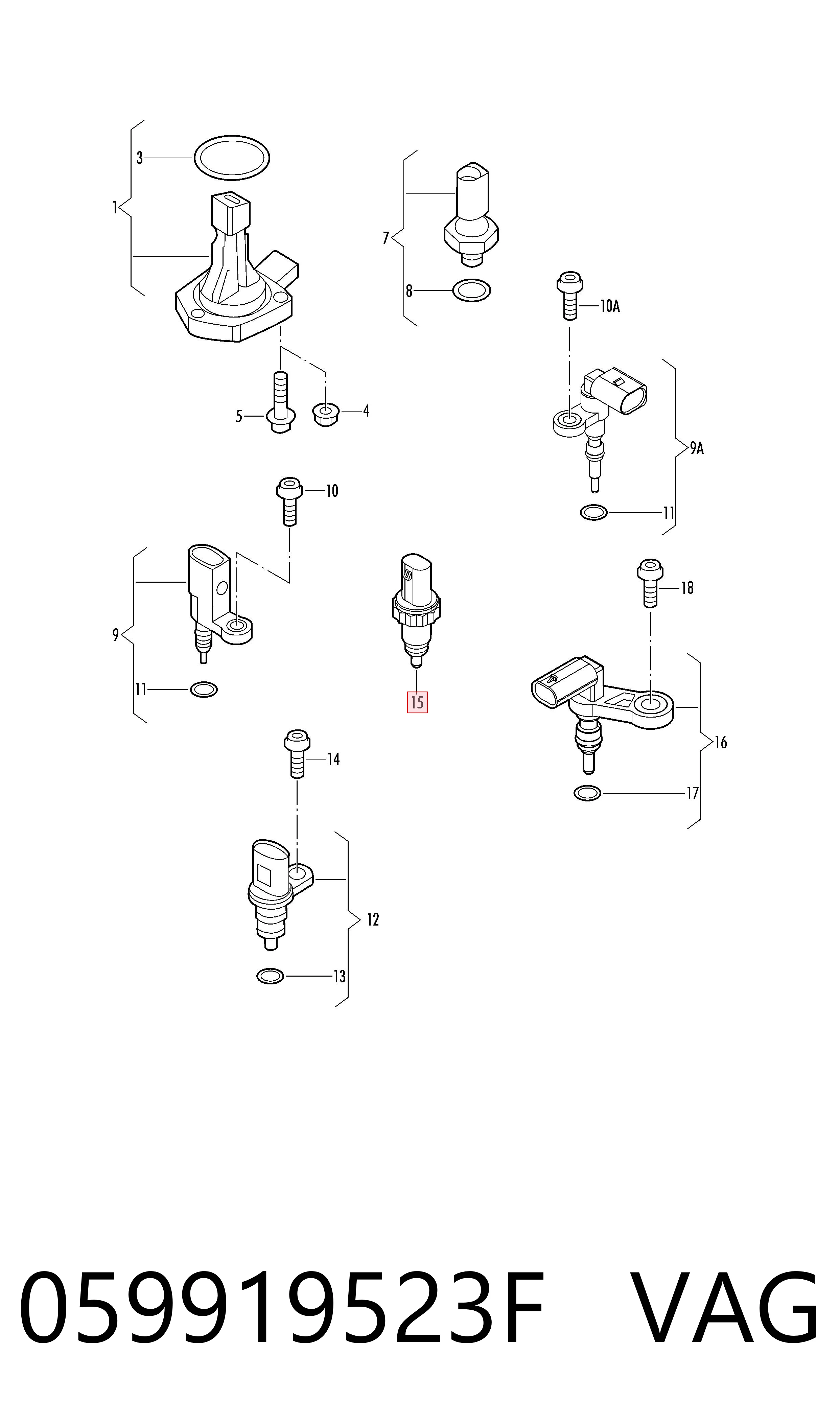 059919523F VAG Sensor de temperatura de combustible