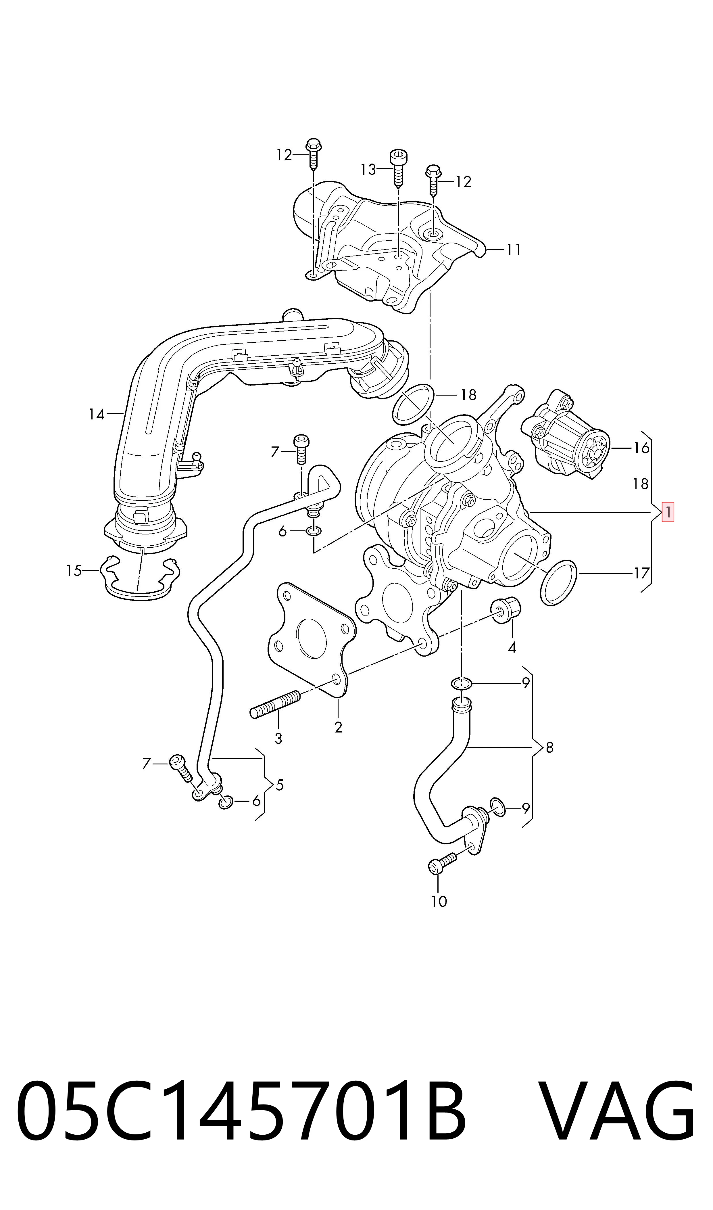 05C145701B VAG Turbo para motor