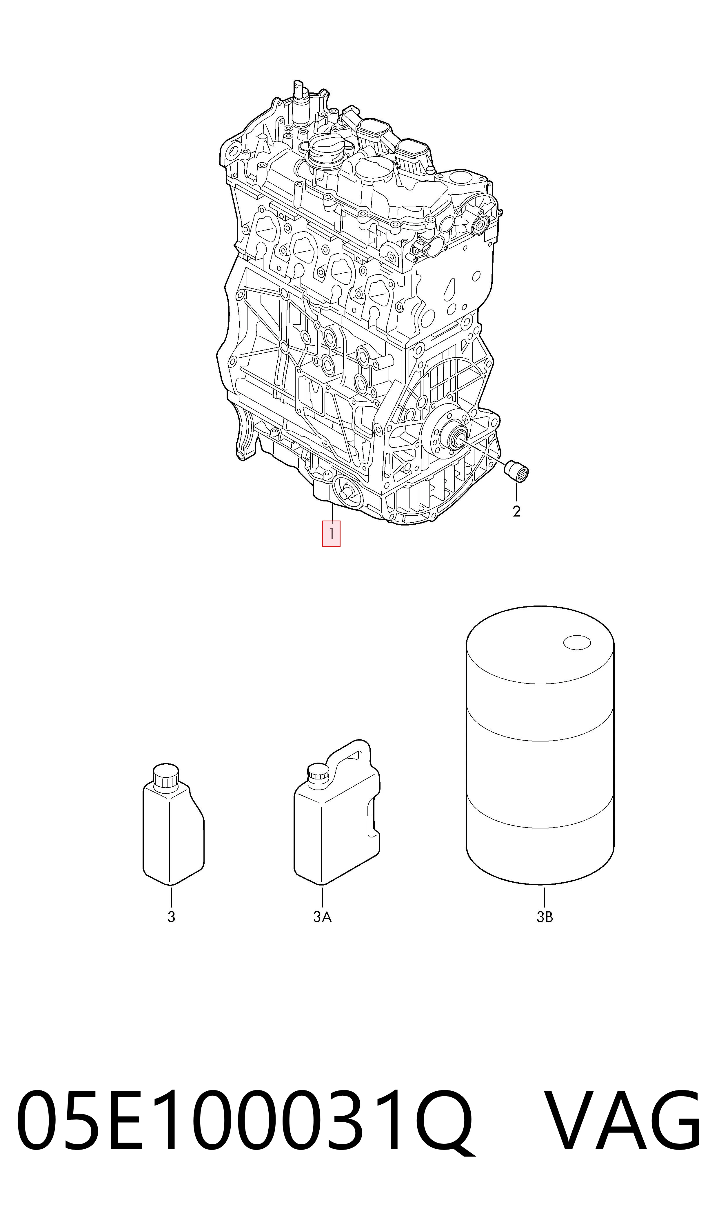 Motor completo para Volkswagen Jetta BU3, BU4