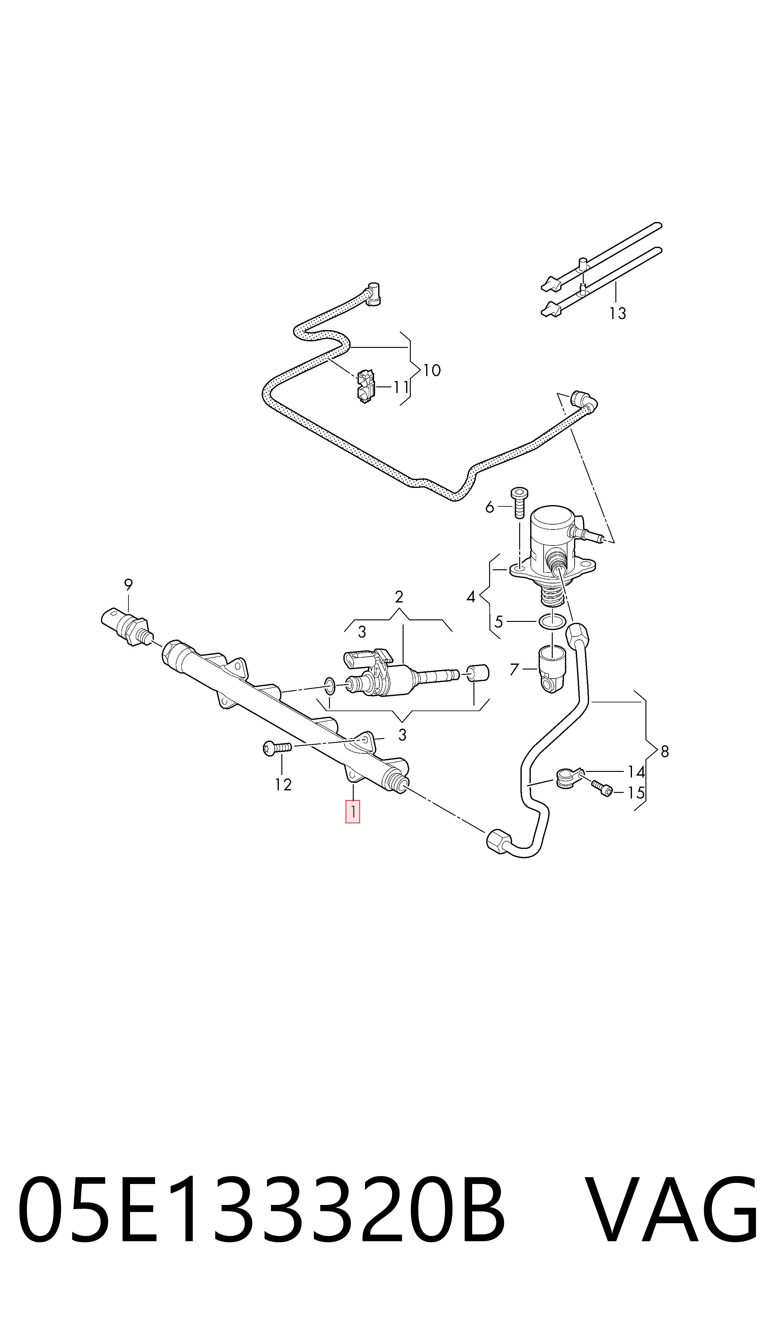 05E133320B VAG Rampa de combustible
