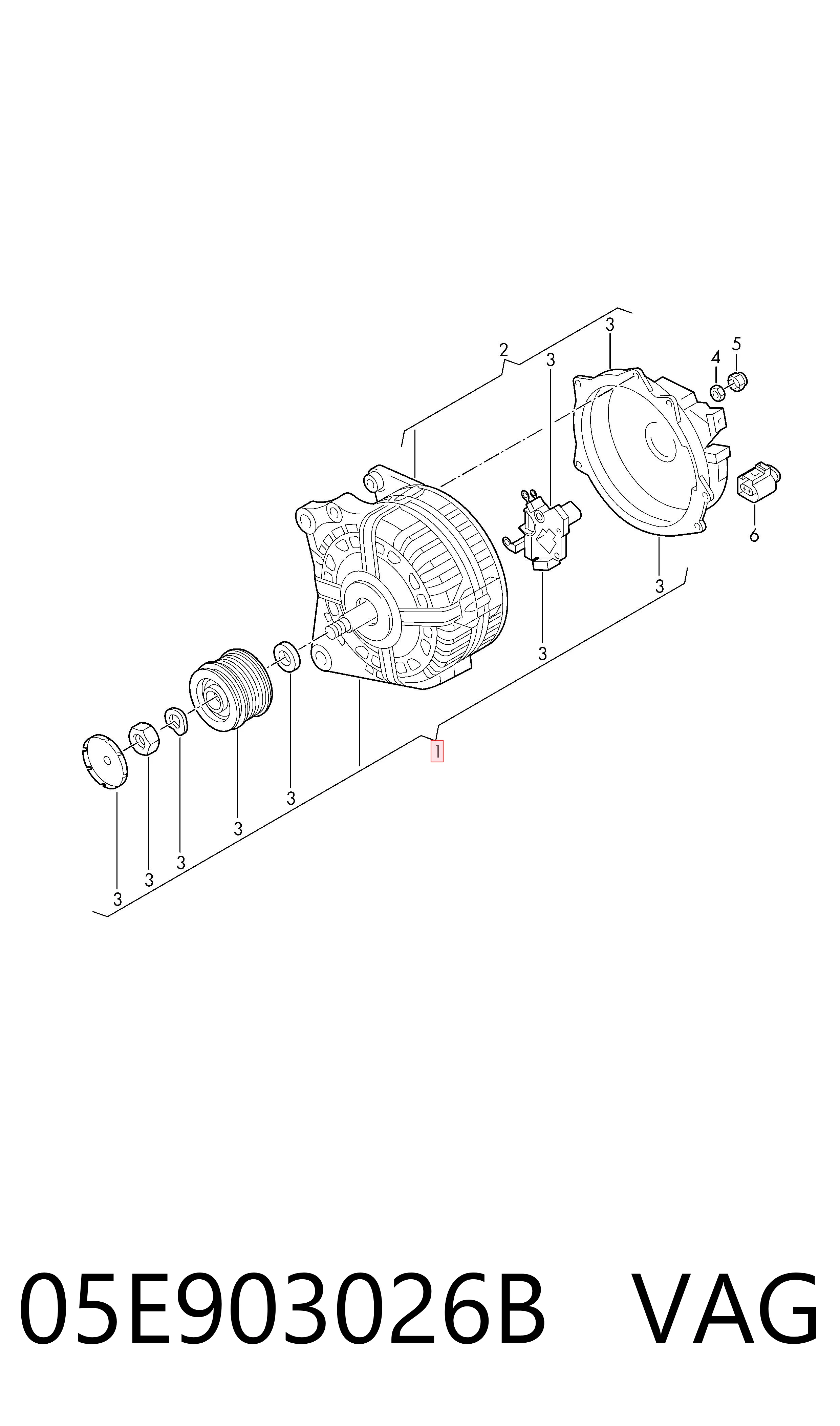 05E903026B VAG Alternador de coche