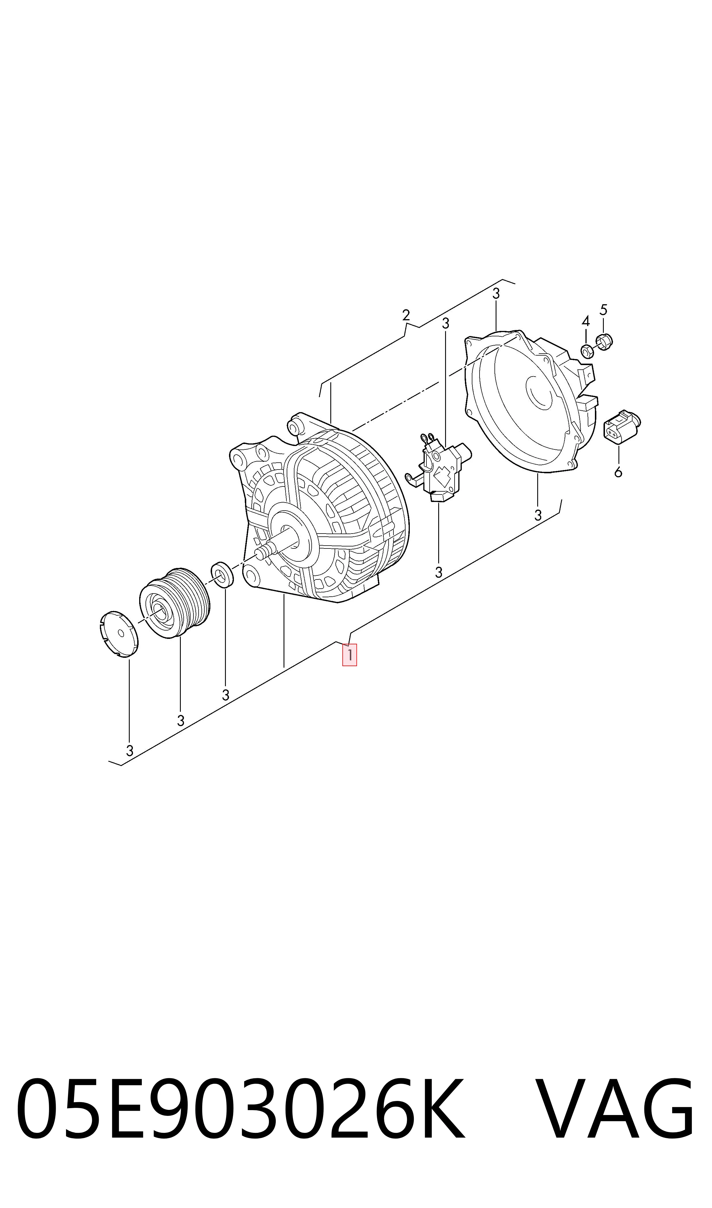 05E903026K VAG Alternador de coche