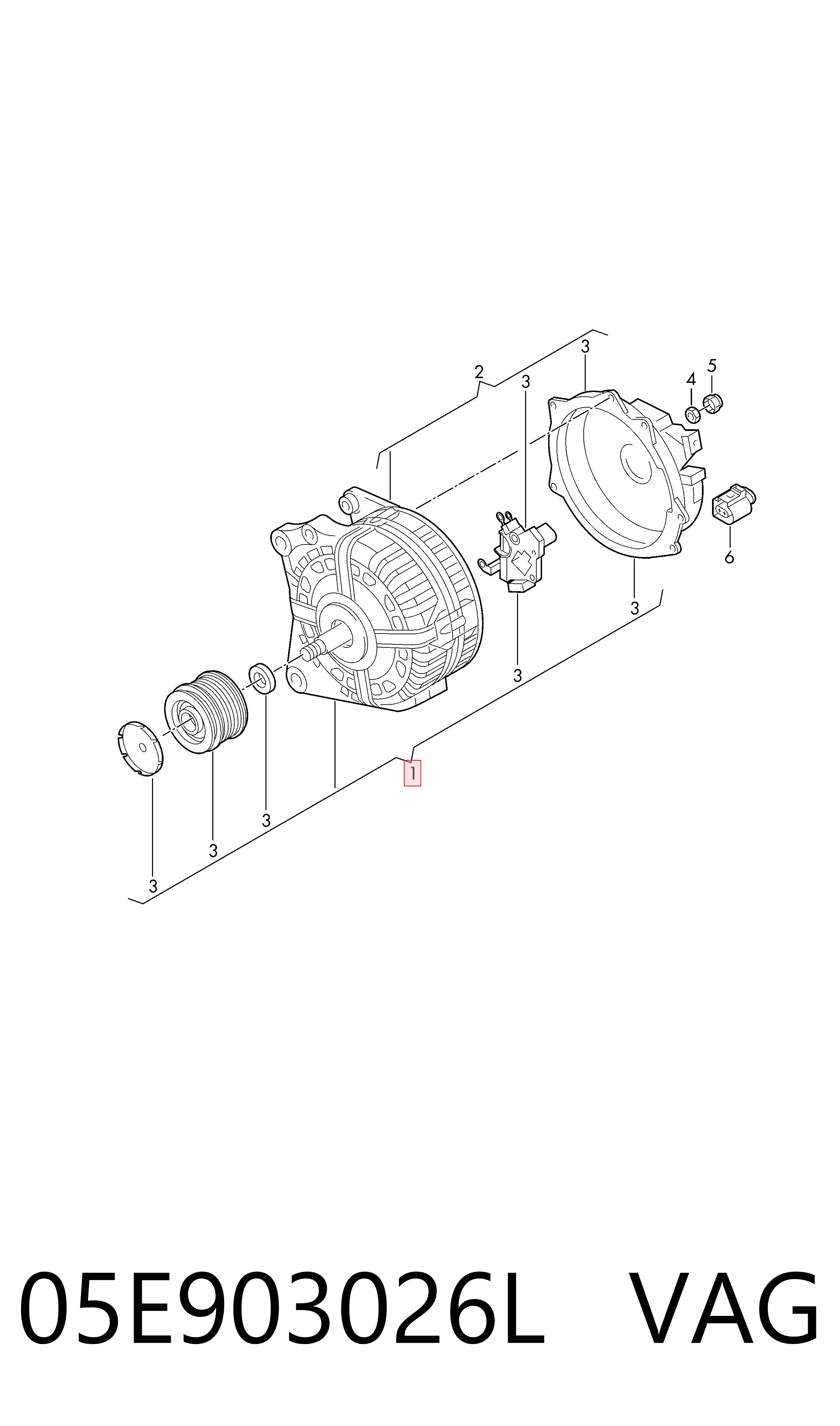 Alternador del motor VAG 05E903026L precio, desde 107,45 EUR