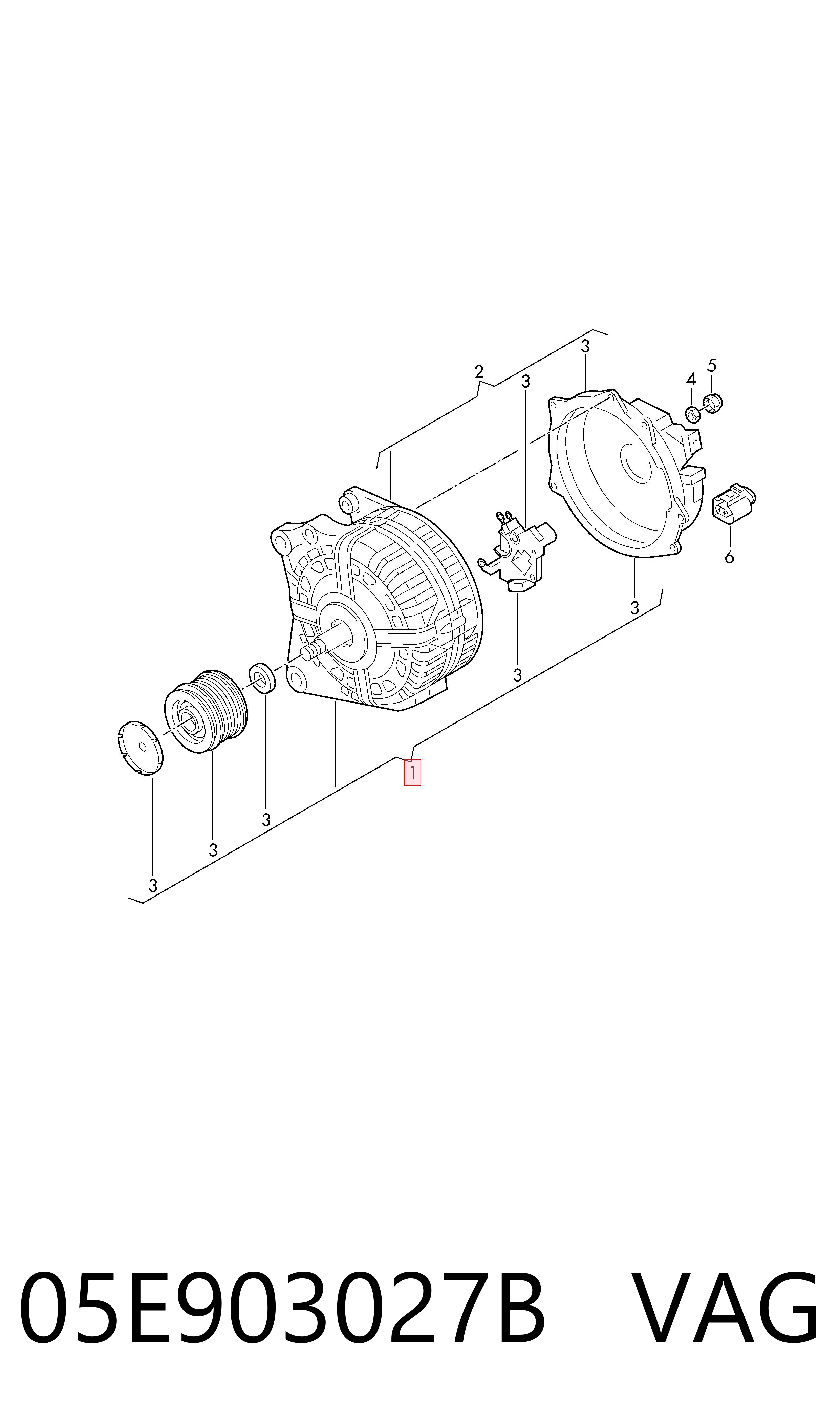 Alternador del motor VAG 05E903027B precio, desde 90,02 EUR
