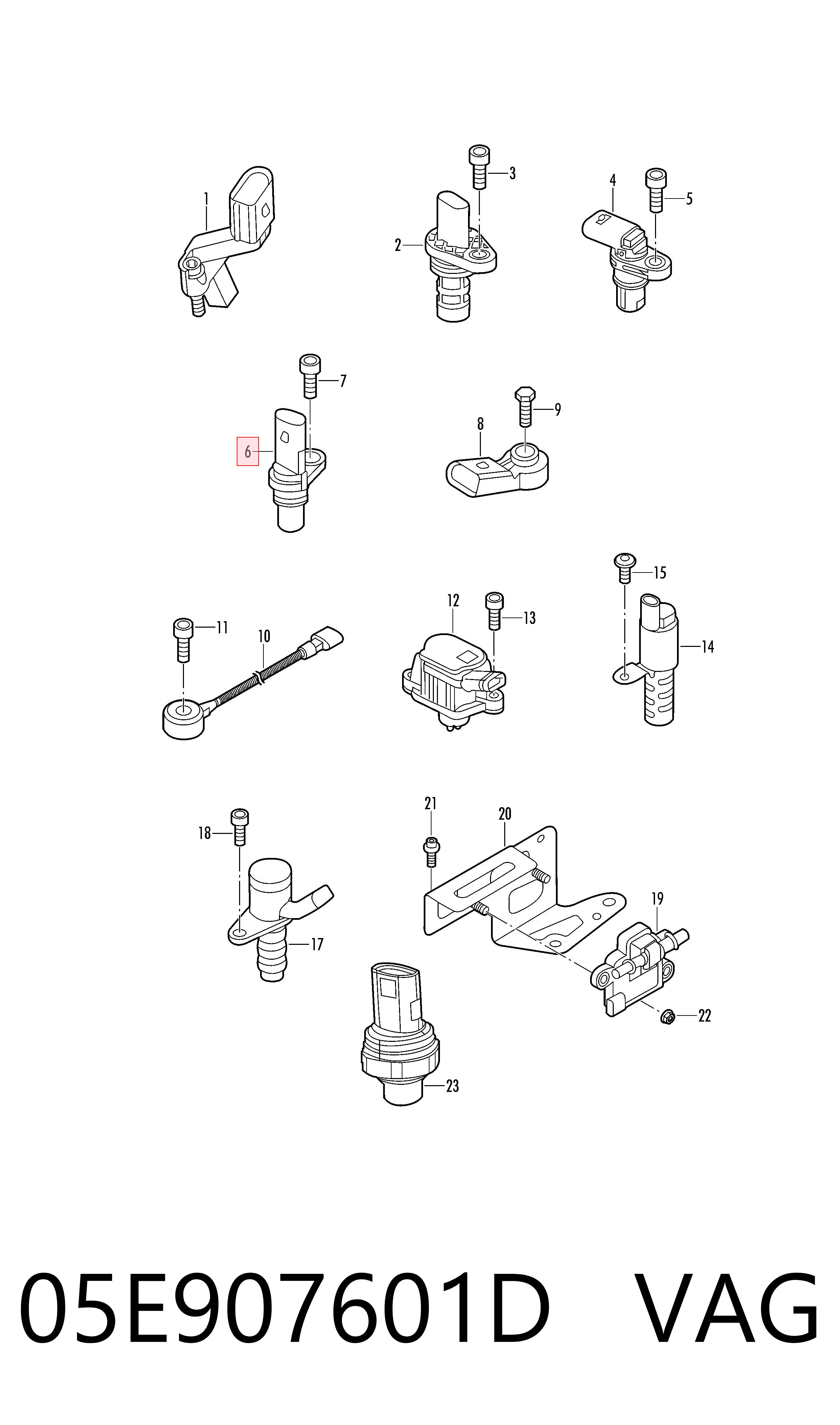 Sensor de árbol de levas para Audi Q7 4MB, 4MG, 4MQ