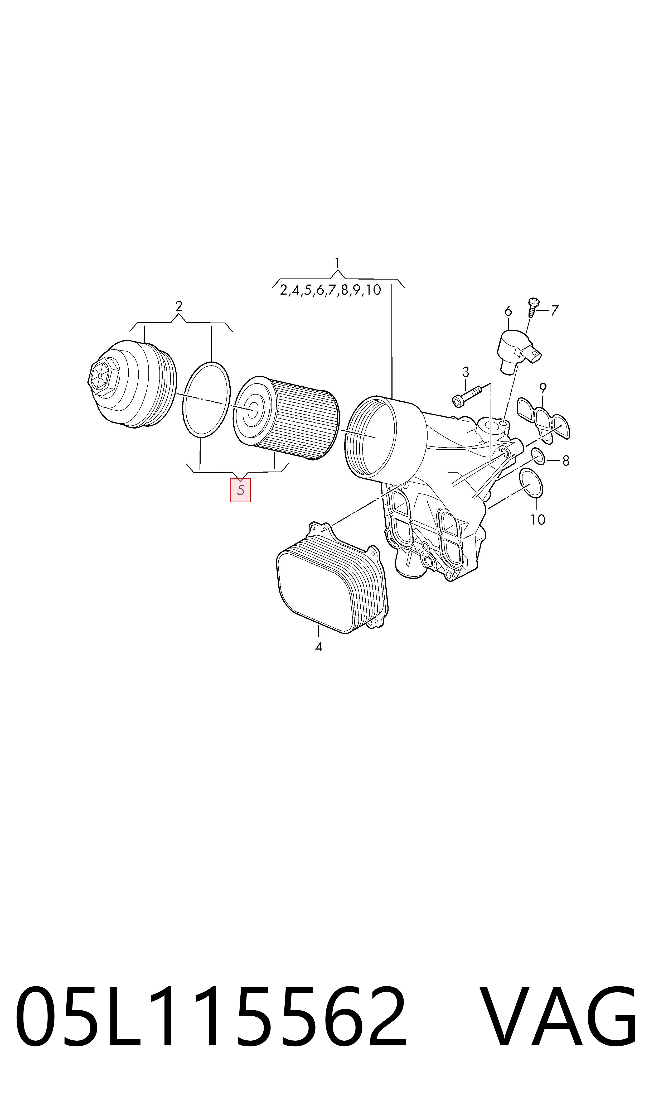 05L115562 VAG Filtro aceite