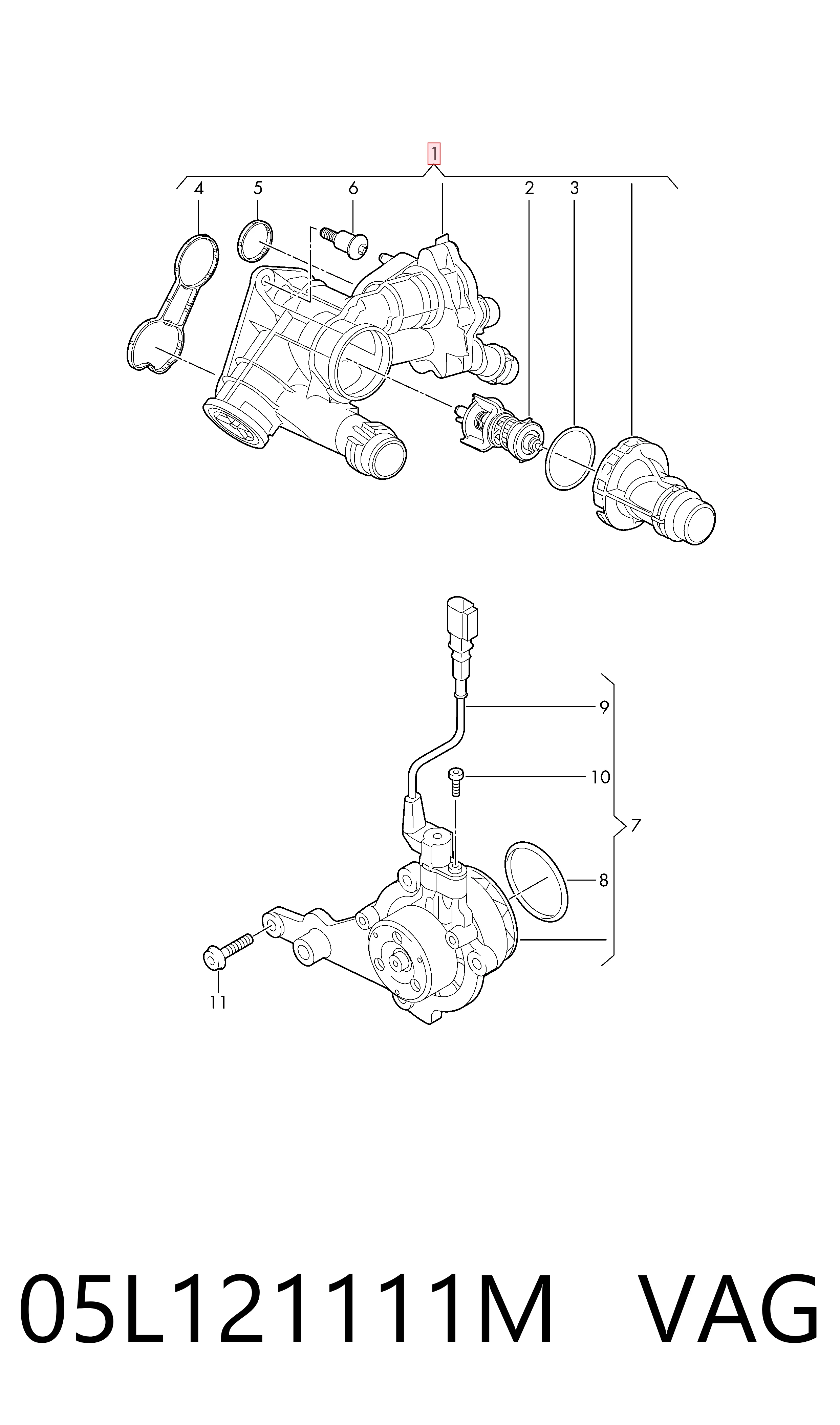 Caja del termostato para Seat Leon IV KL1, KLG