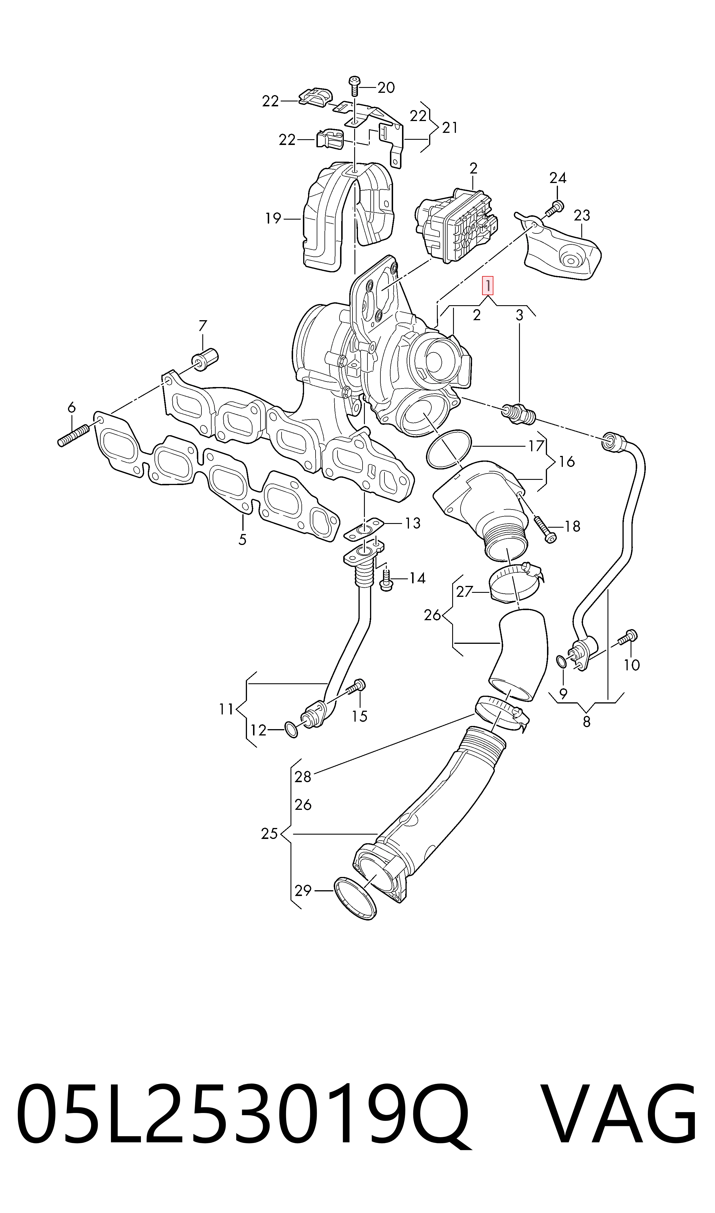05L253019Q VAG Turbo para motor