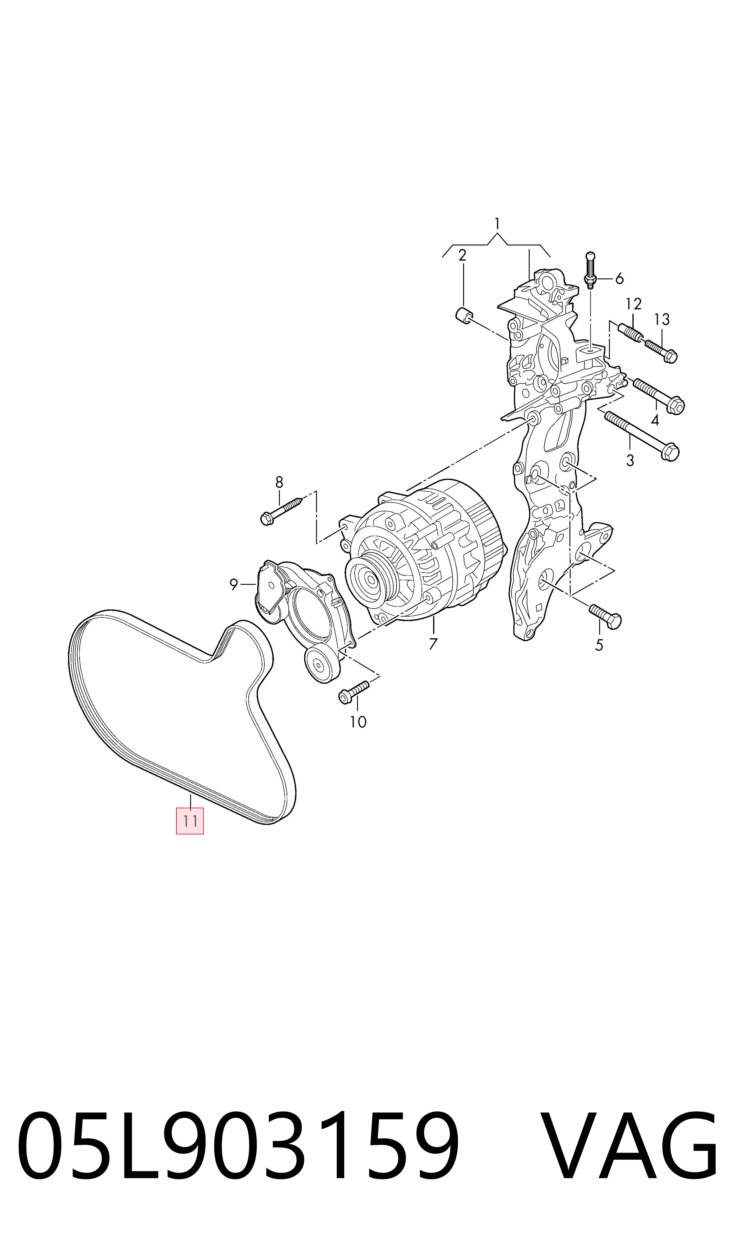  Correa de alternador Audi A6 