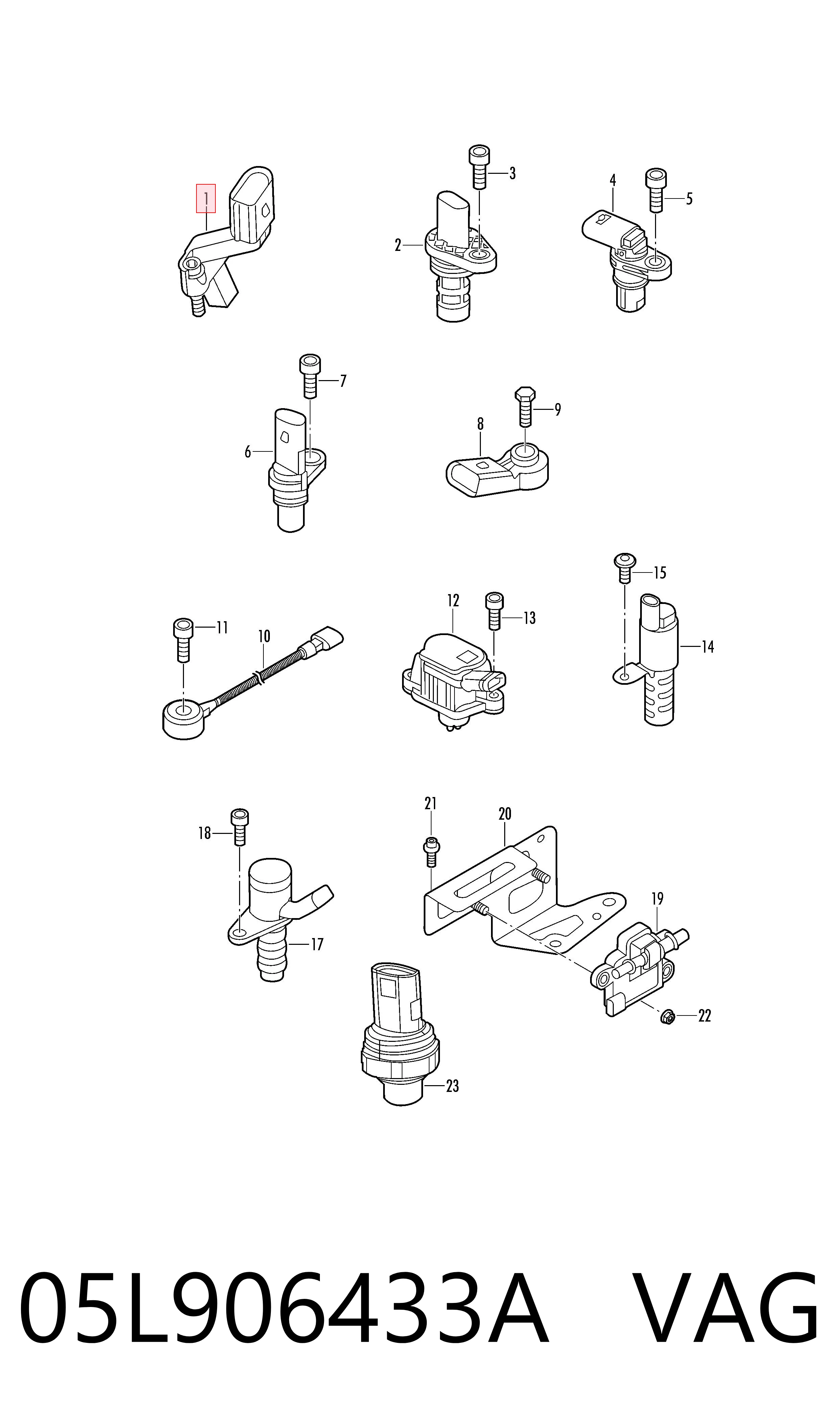 05L906433A VAG Sensor de posición del cigüeñal