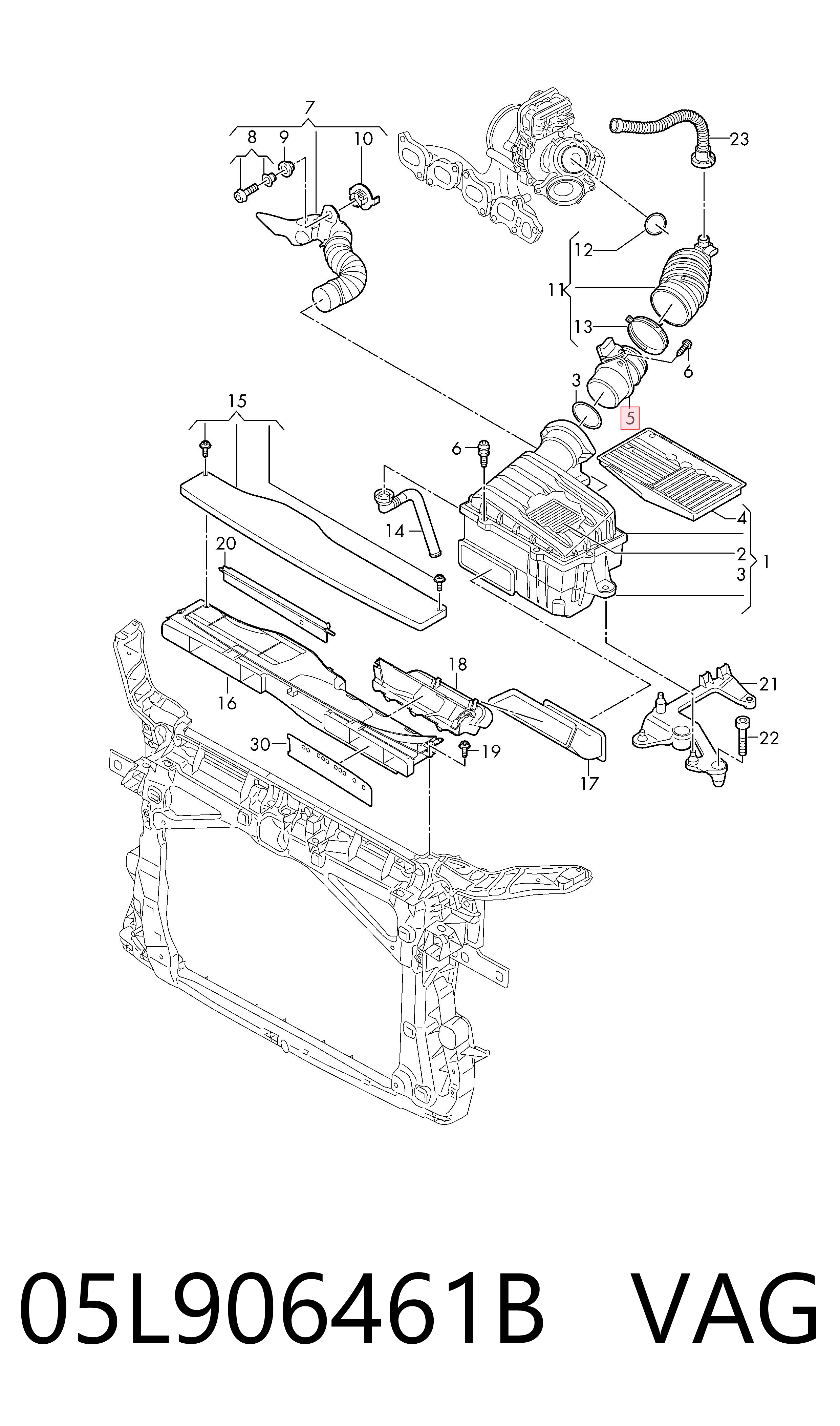 05L906461B VAG Sensor de flujo de aire