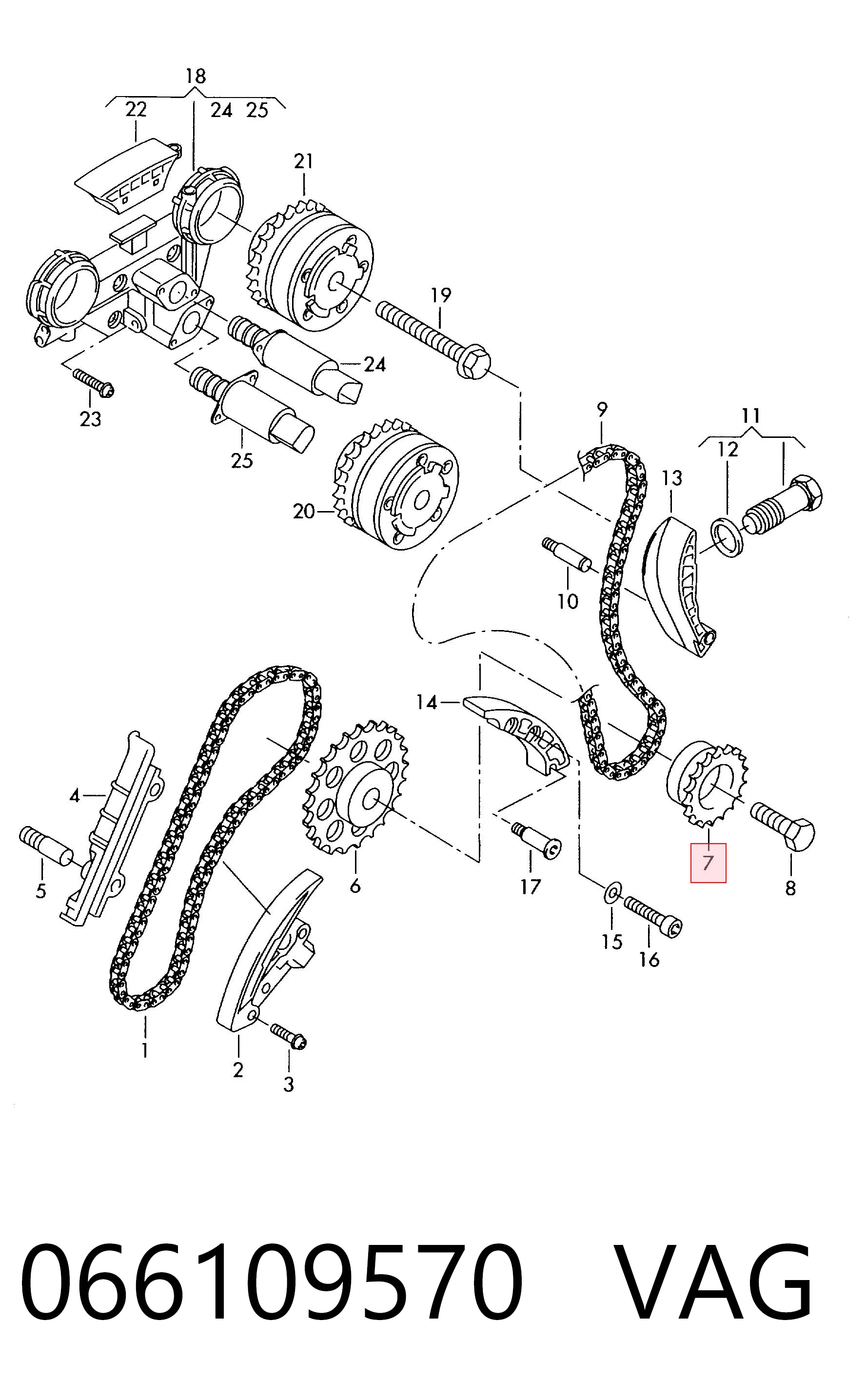 Piñón del cigüeñal  para Volkswagen Touareg I 7LA, 7L6, 7L7