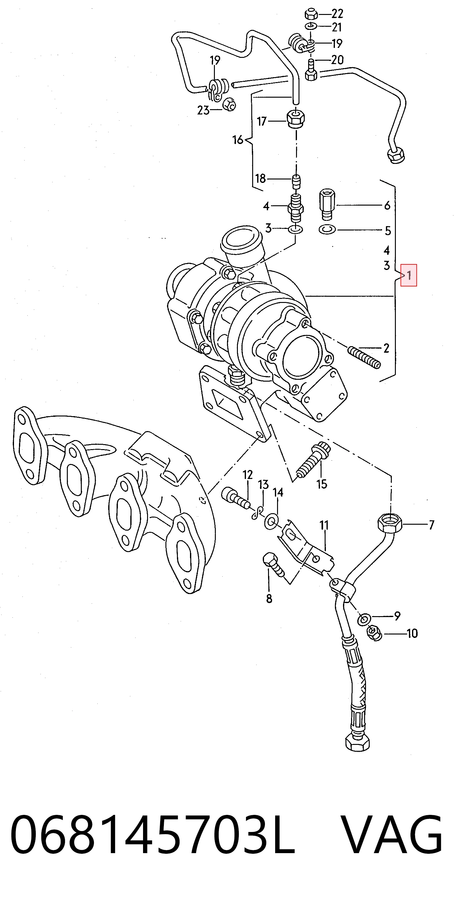 Turbocompresor 068145703L VAG