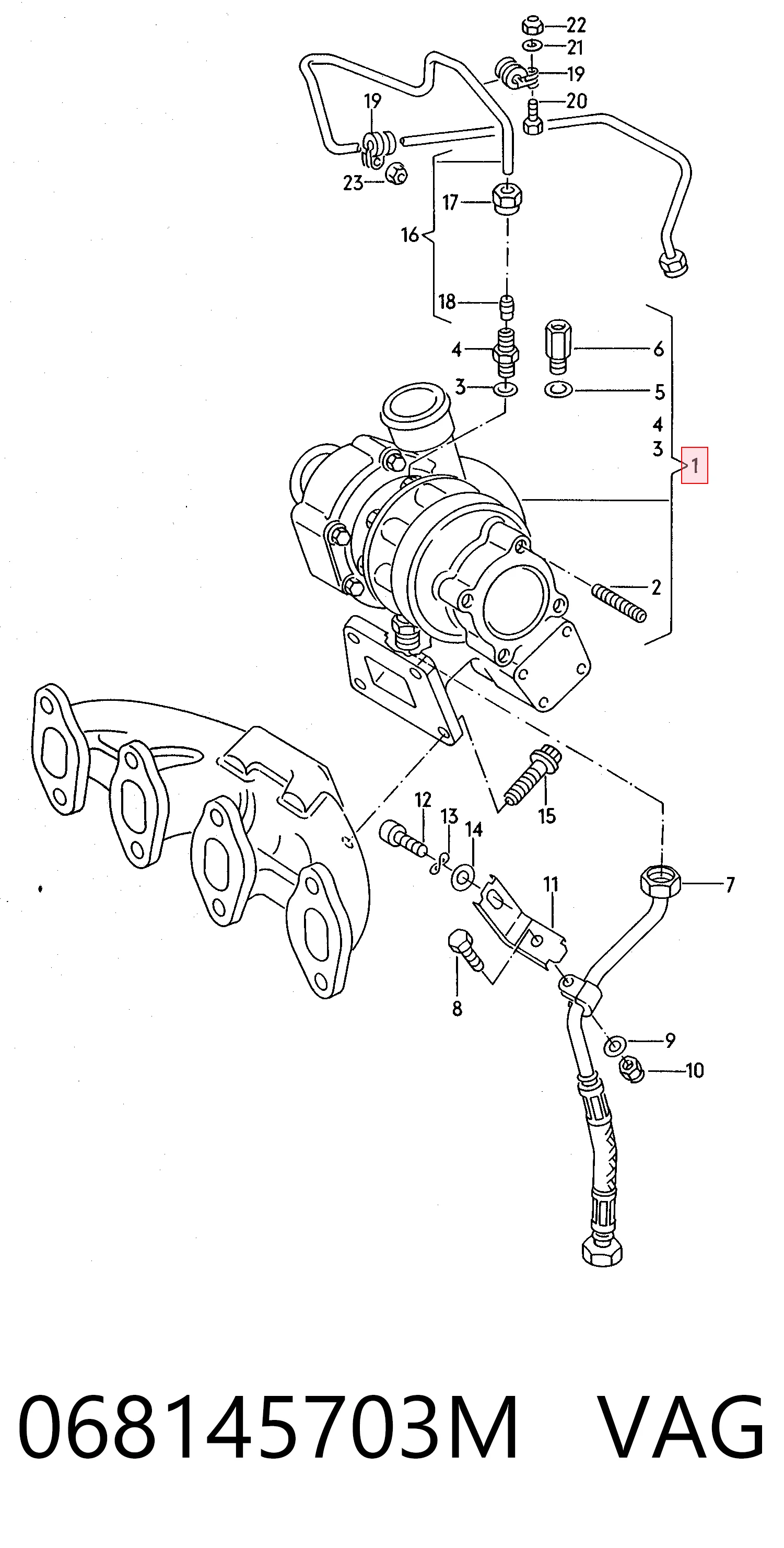 Turbocompresor 068145703M VAG