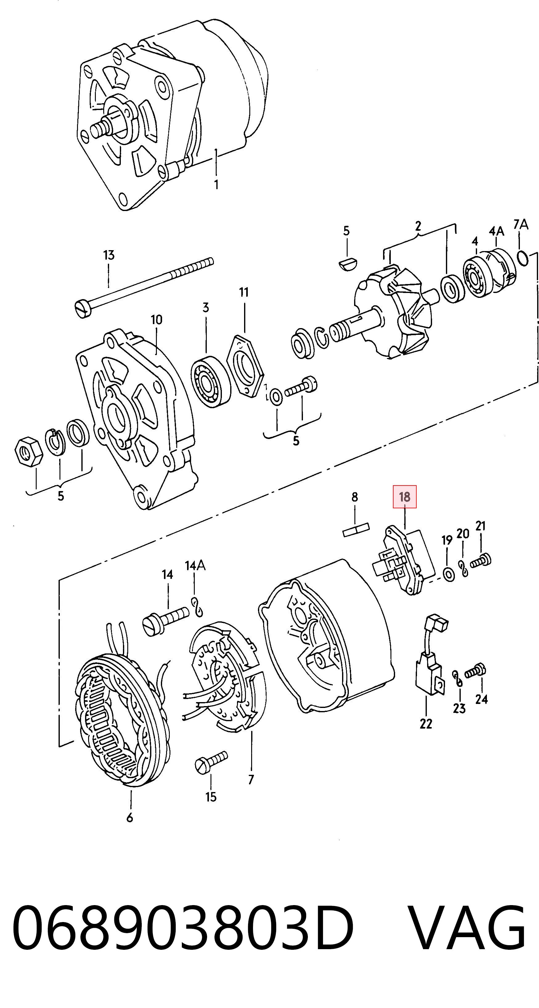 Relé de alternador de carga Audi 80  (81, 85)