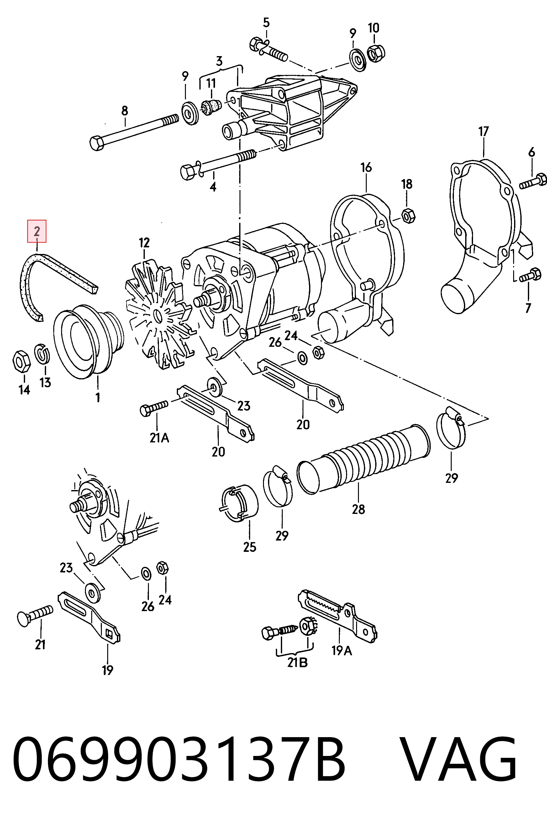 Correa de alternador 5013519 Ford