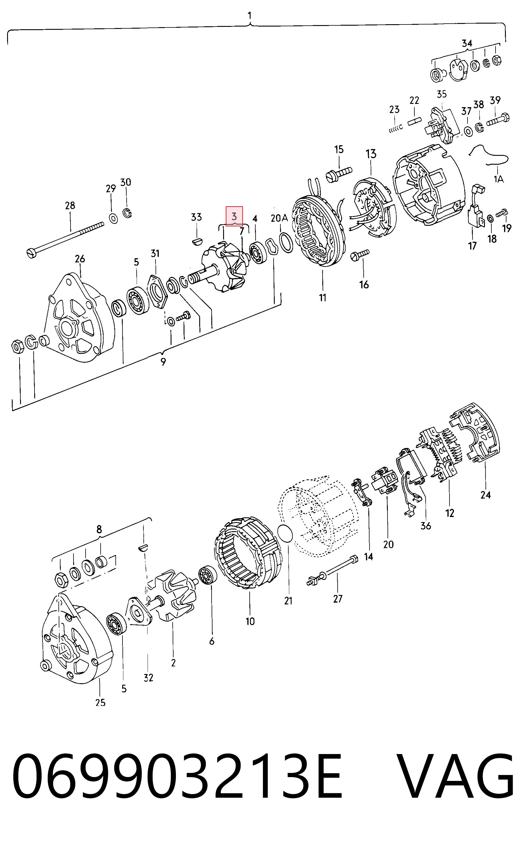 Comprar Rotor del alternador Audi 80  81, 85 a bajo precio