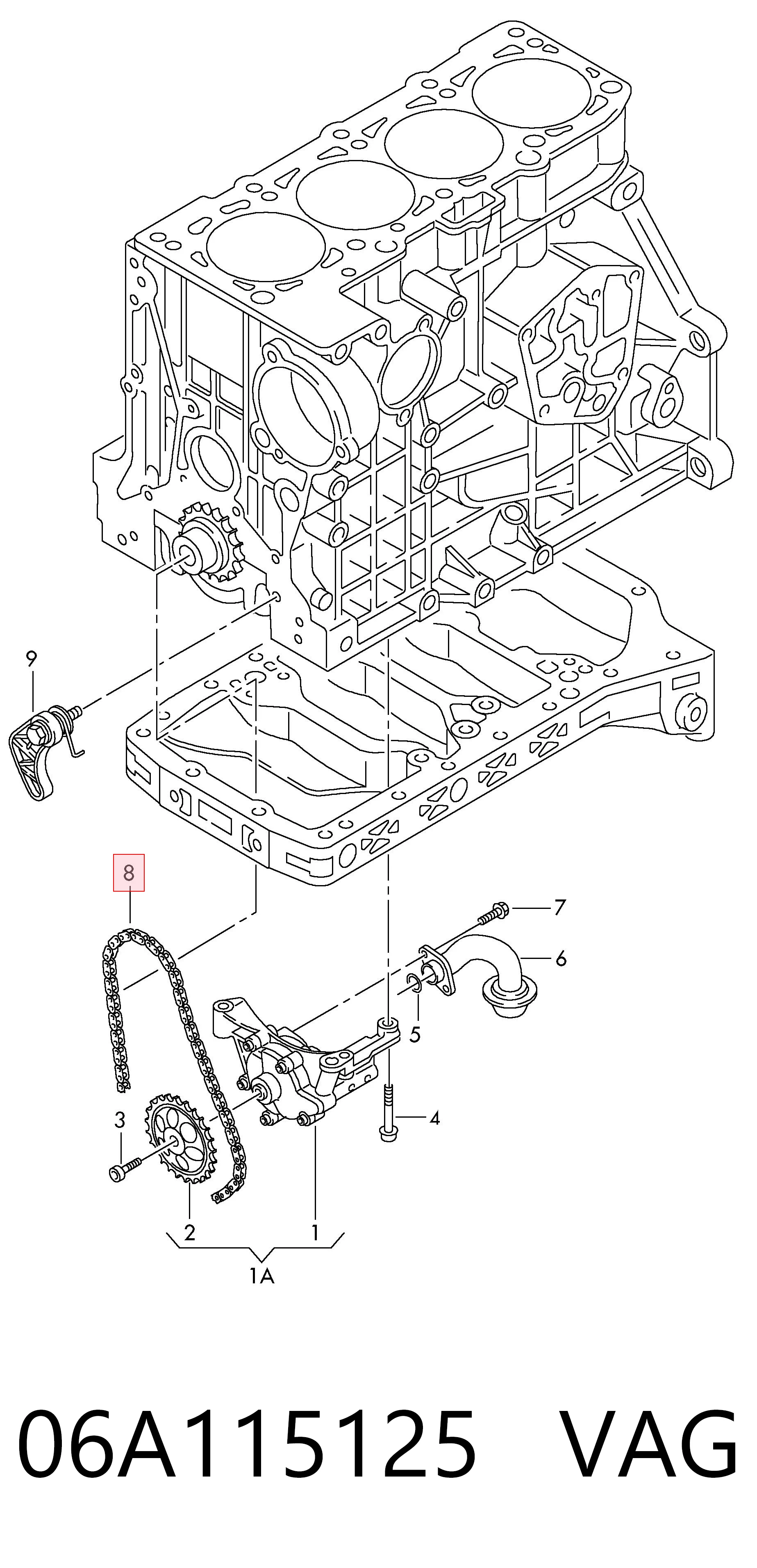 Comprar Cadena de la bomba de aceite Volkswagen Golf IV 1J1 a bajo precio