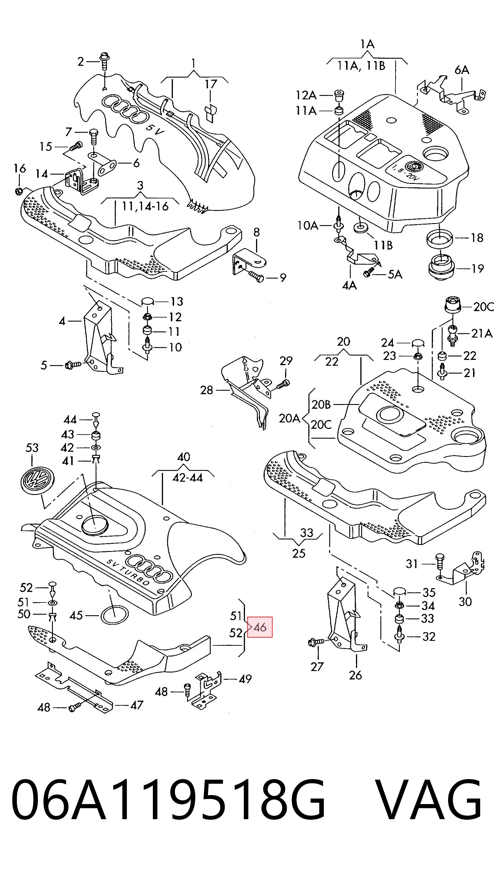 06A119518G VAG Tapa del motor decorativa
