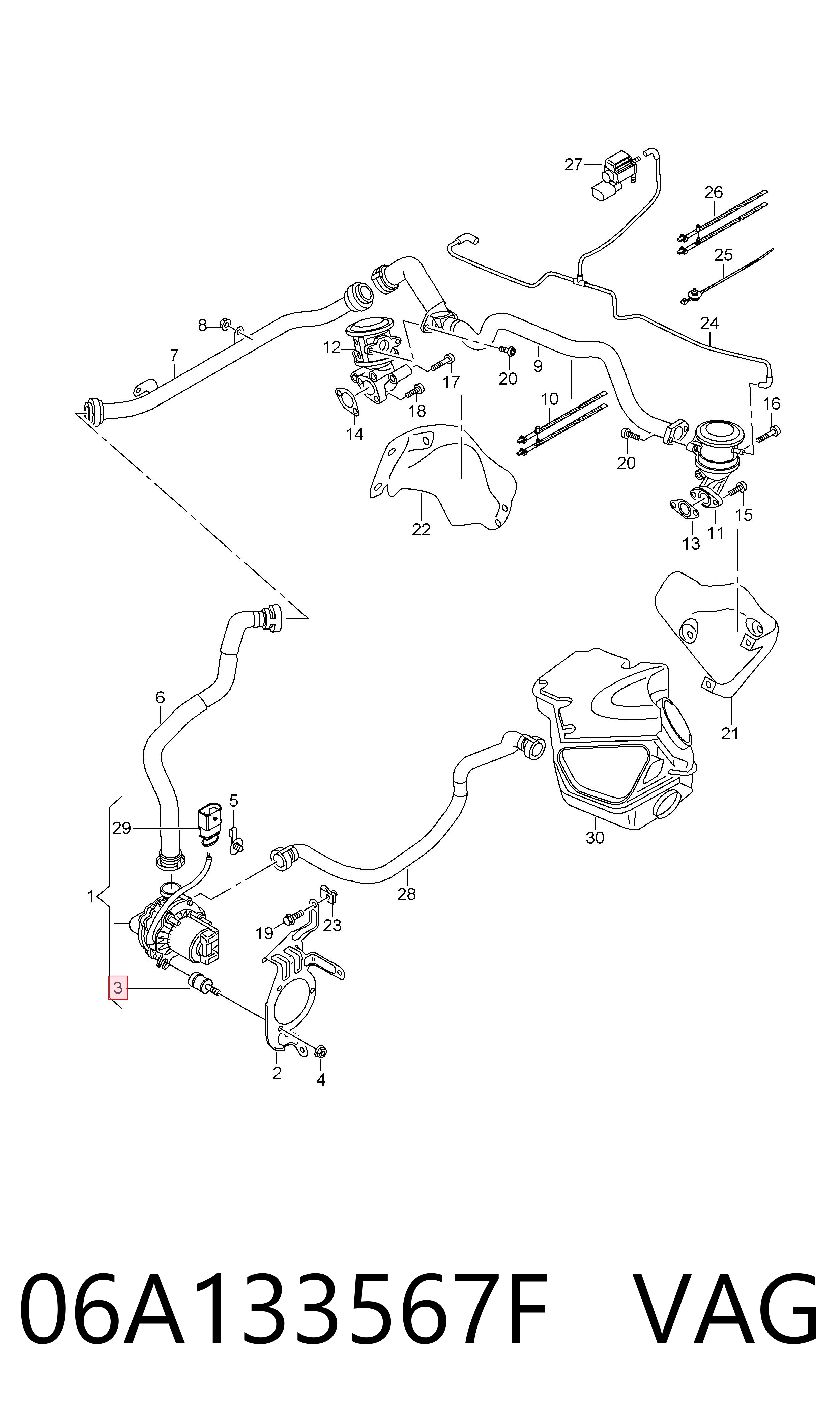 06A133567F VAG Soporte de la bomba de aire