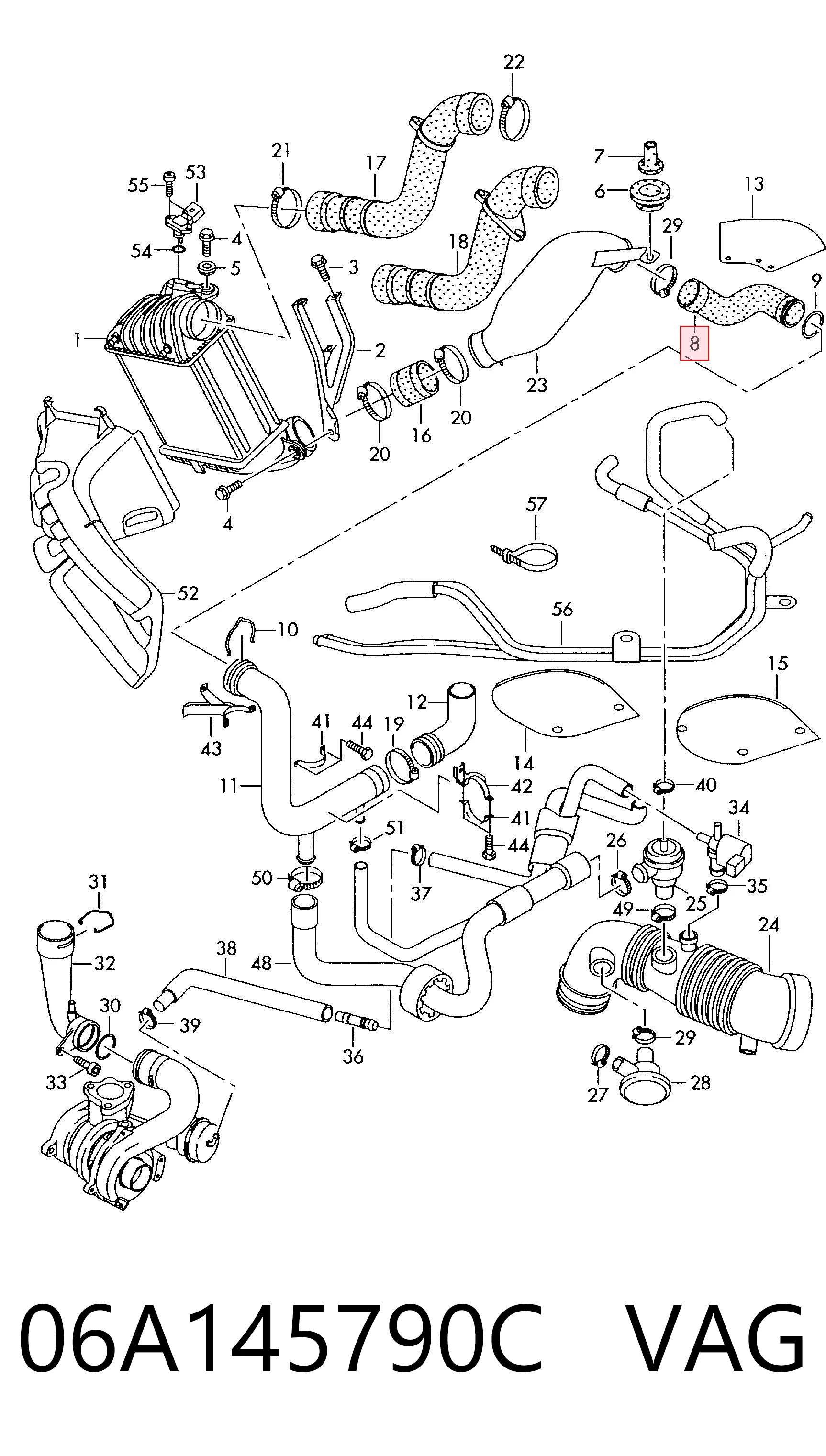 06A145790C VAG Tubo de aire