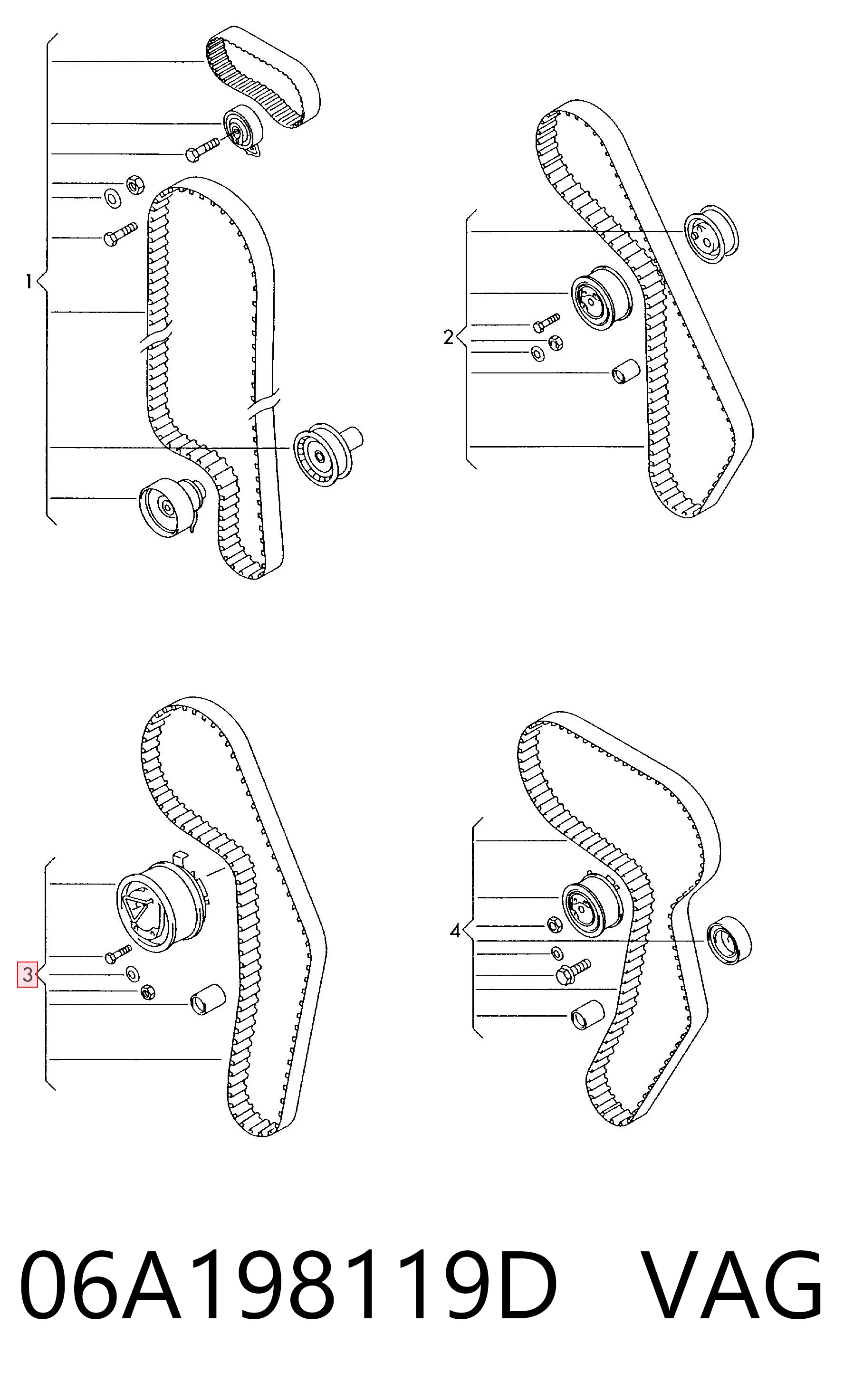 Kit de distribución 06A198119D VAG
