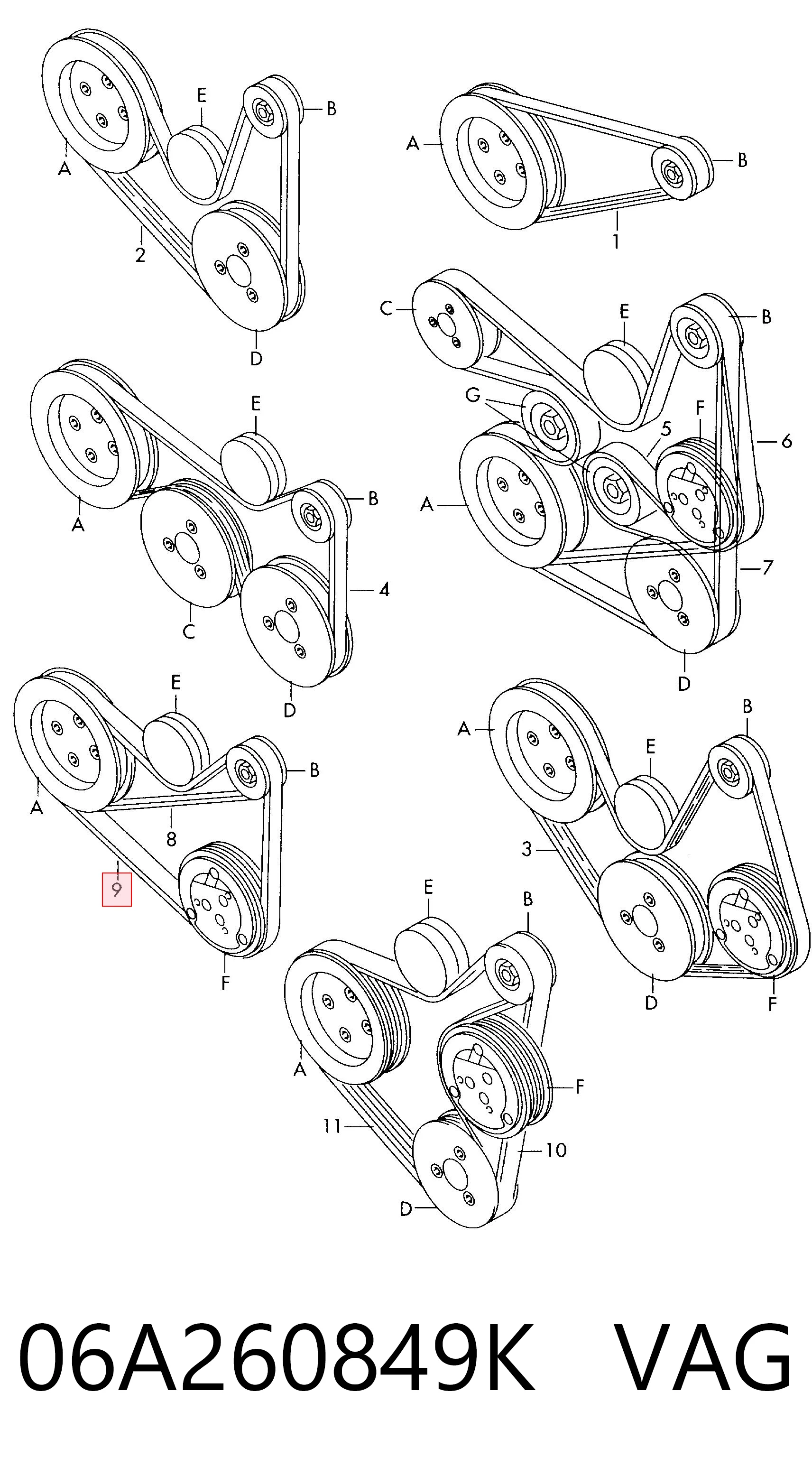 06A260849K VAG Correa poly v