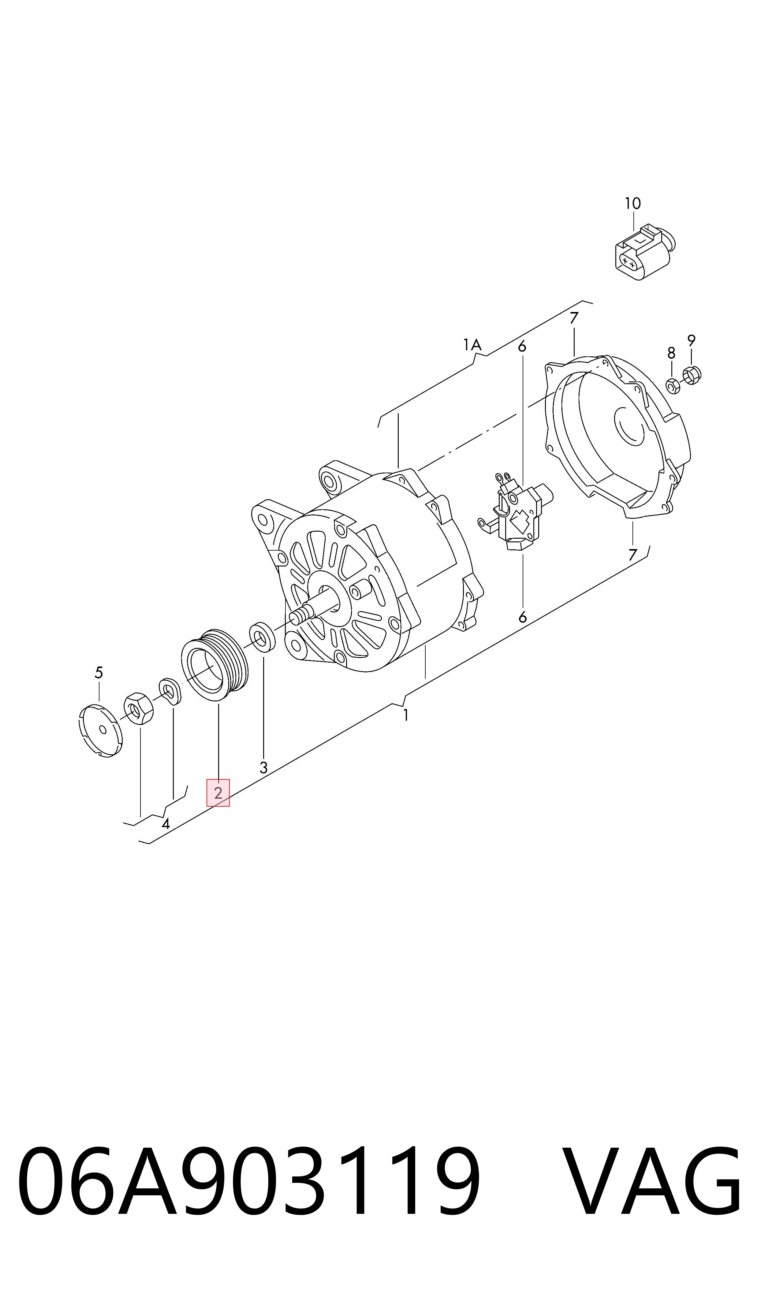 06A903119 VAG Rueda libre alternador 