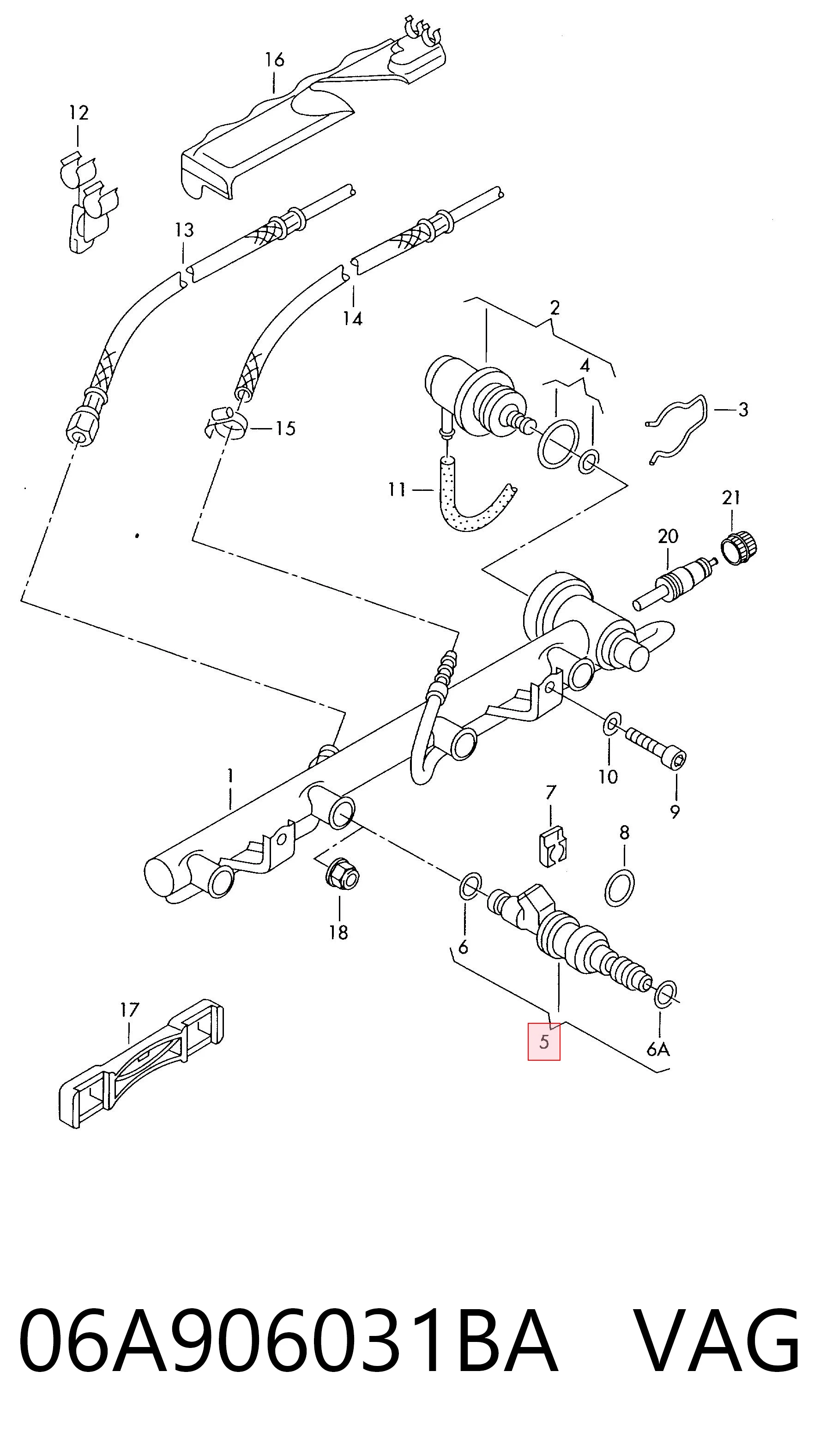 06A906031BA VAG Inyector de combustible