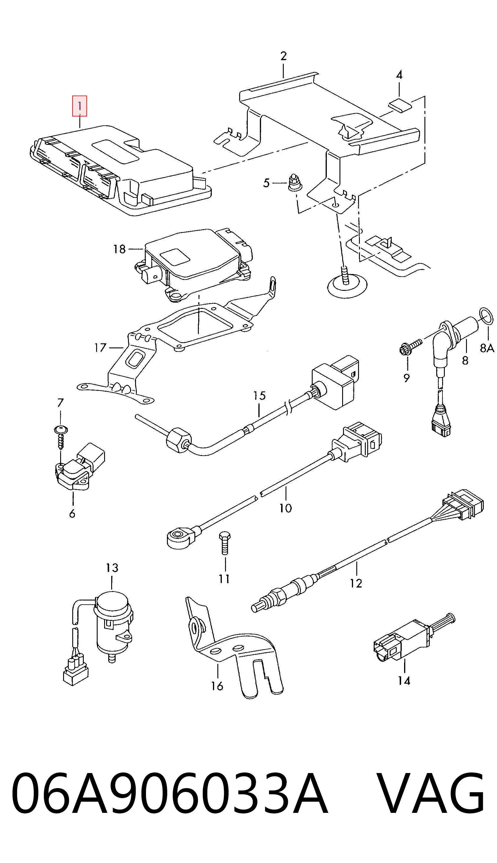 Unidad de control del motor (ECU) 06A906033A VAG