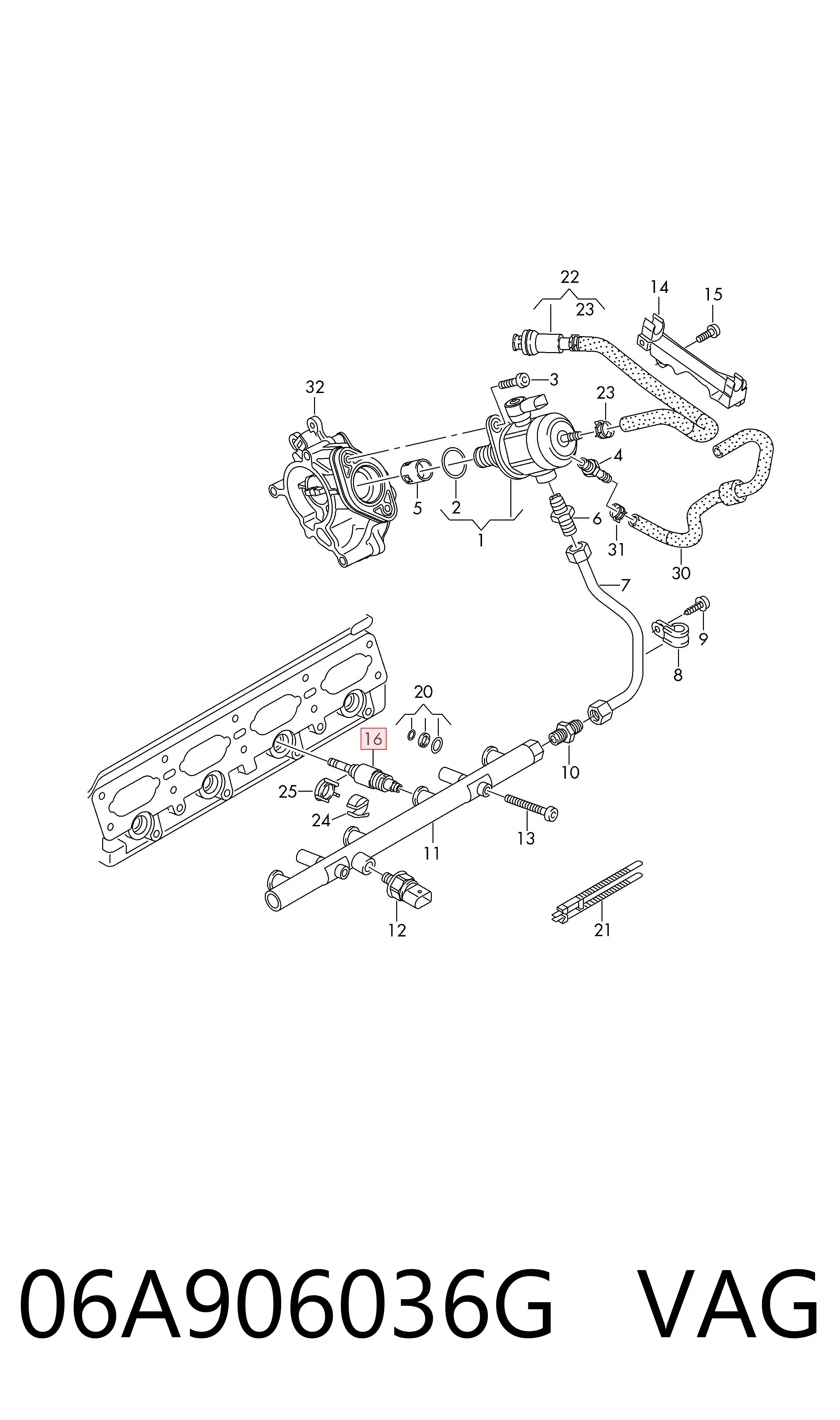 06A906036G VAG Inyector de combustible