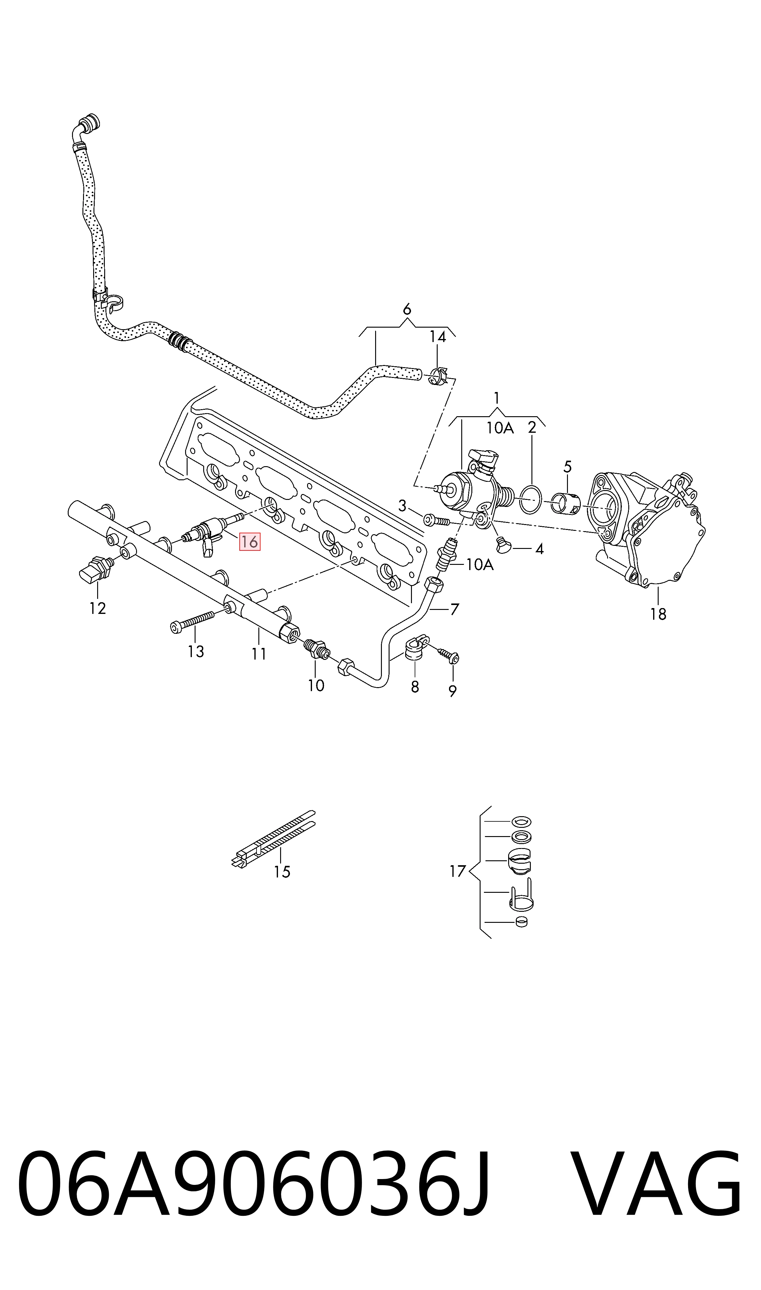 06A906036J VAG Inyector de combustible