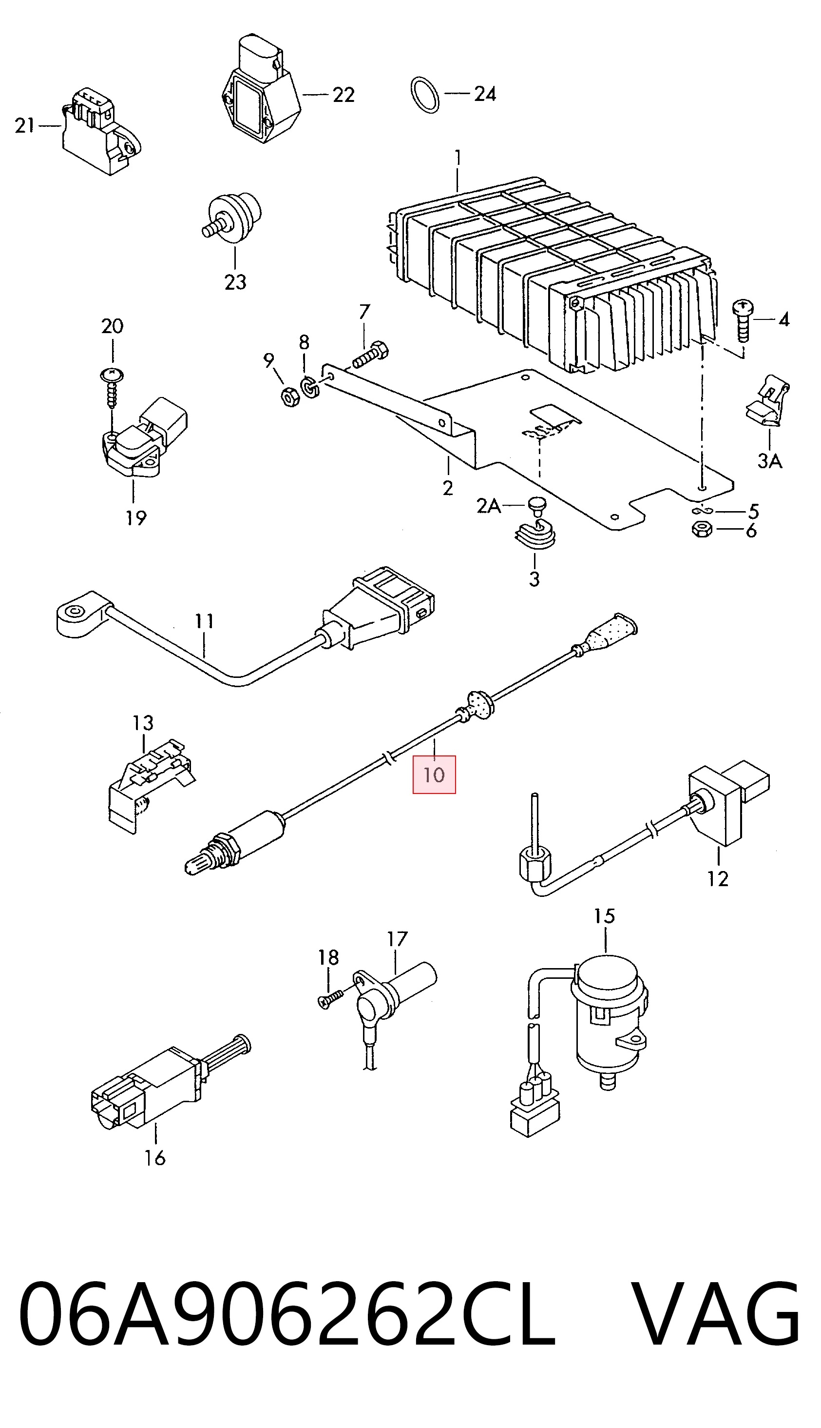 06A906262CL VAG Sonda lambda de oxígeno posterior al catalizador