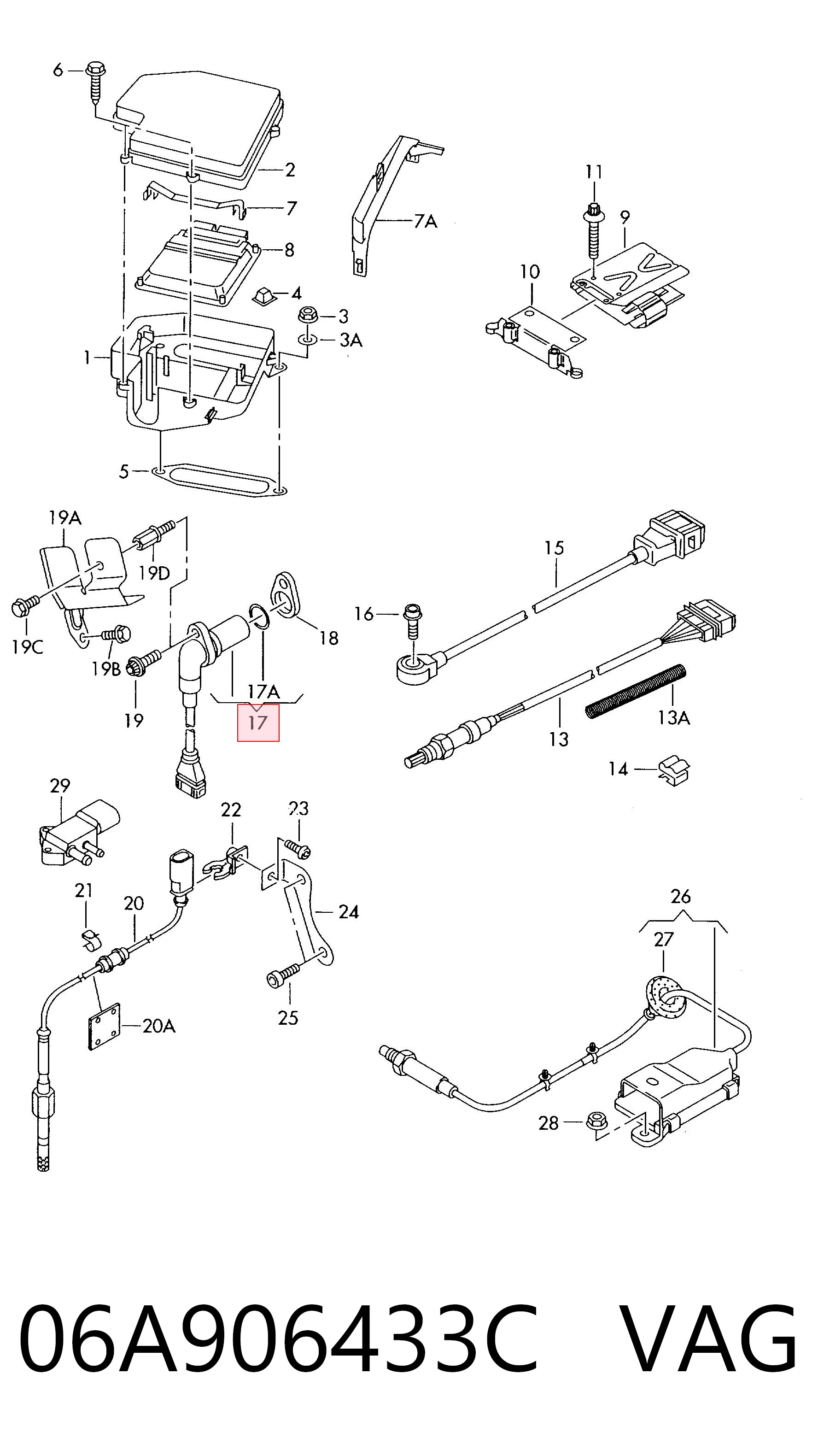 06A906433C VAG Sensor de posición del cigüeñal