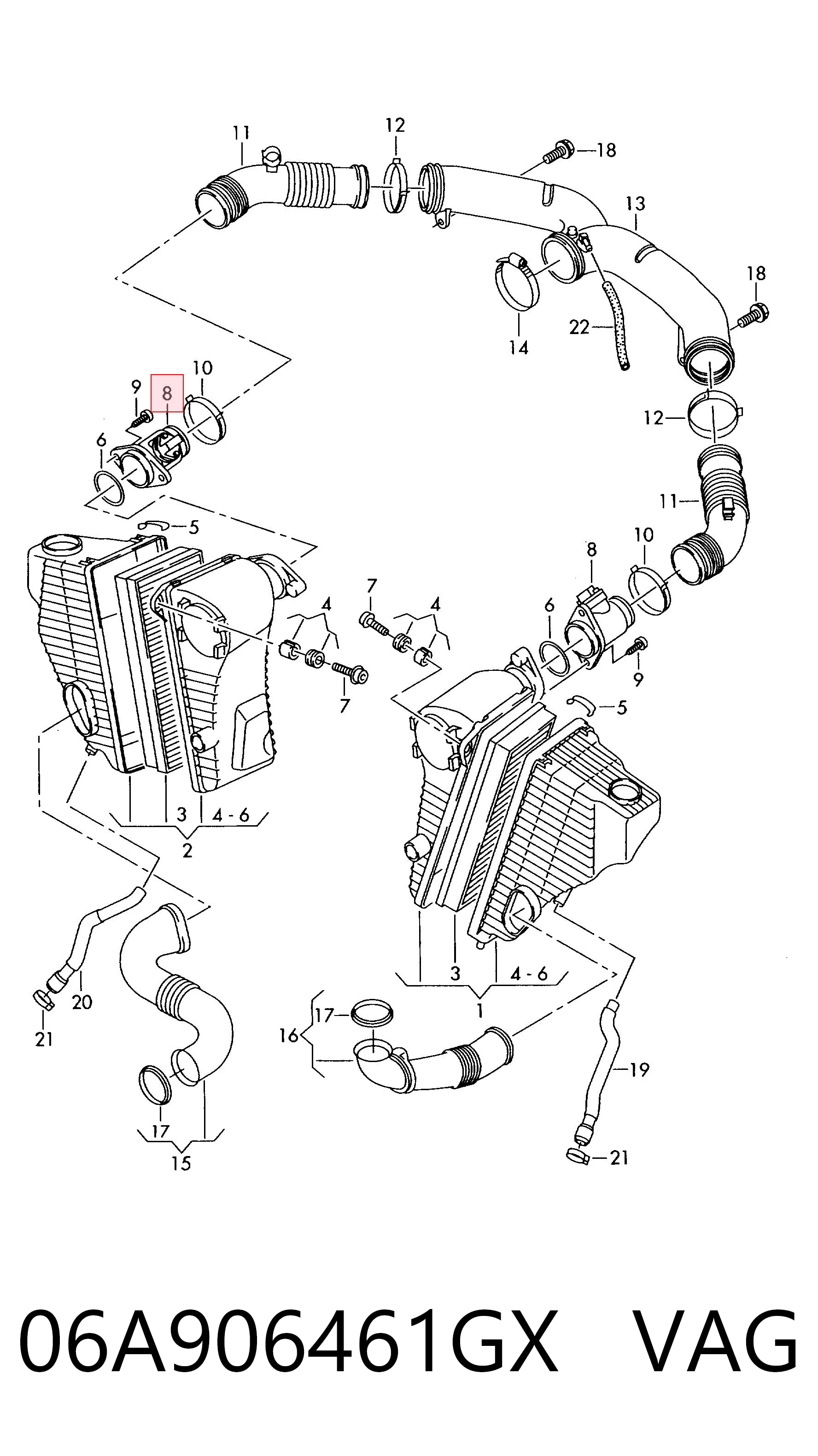 06A906461GX VAG Sensor de flujo de aire
