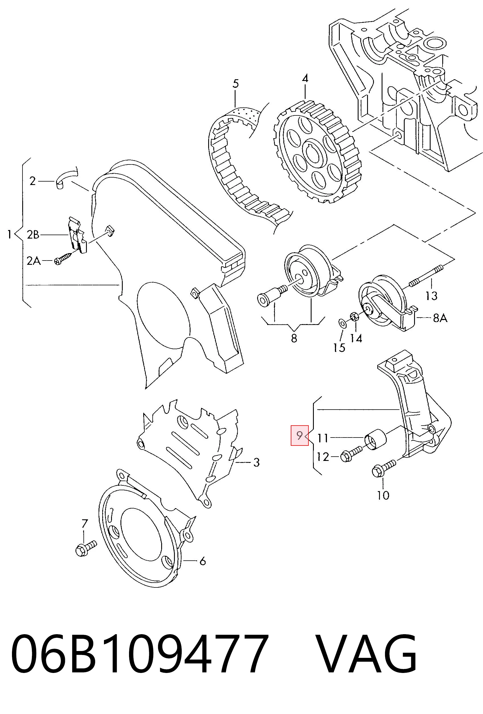 Tensor de la correa de distribución VAG 06B109477 precio, desde 42,55 EUR