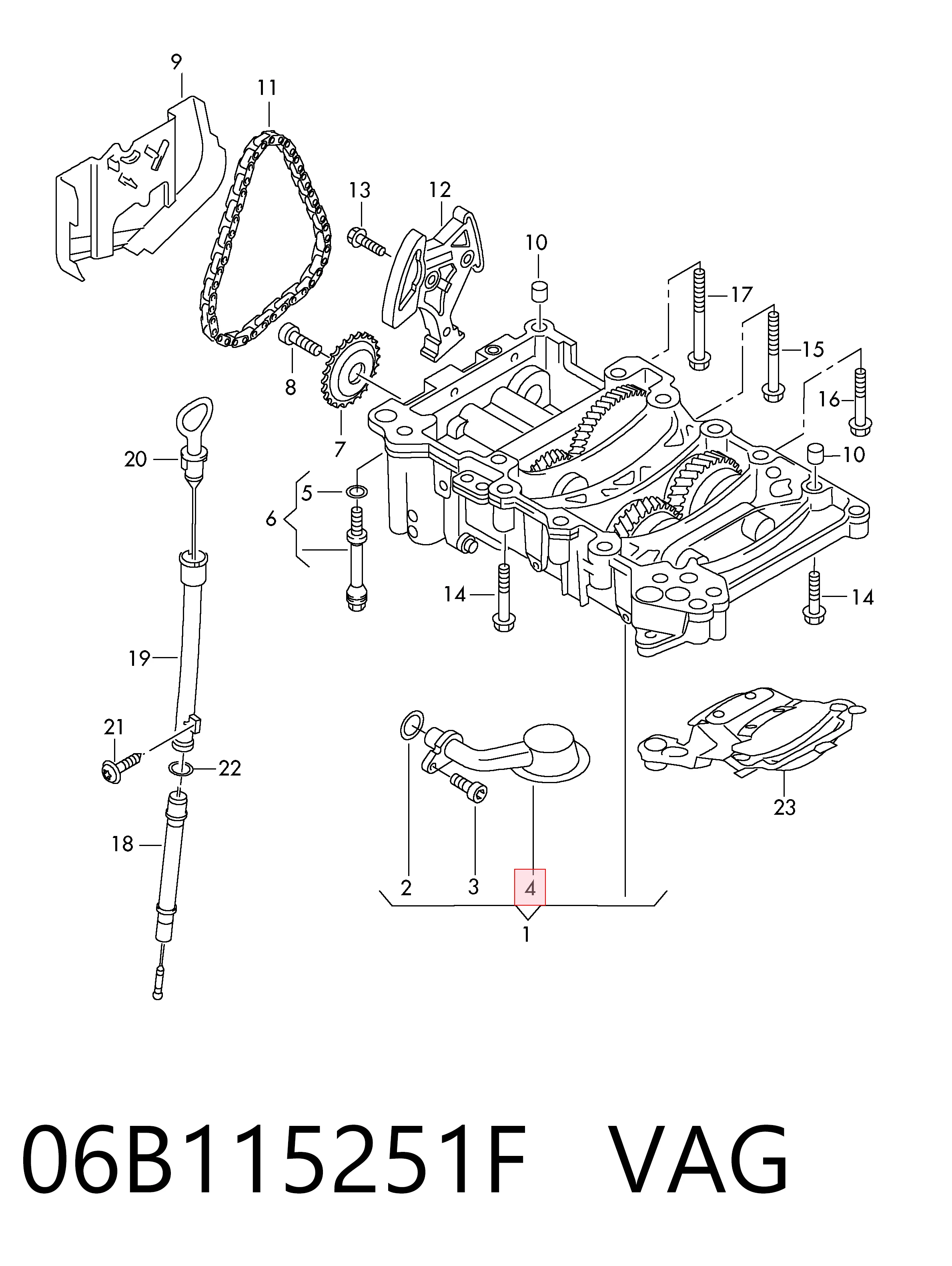 Tubo de aspiración, bomba de aceite para Audi A6 4F2